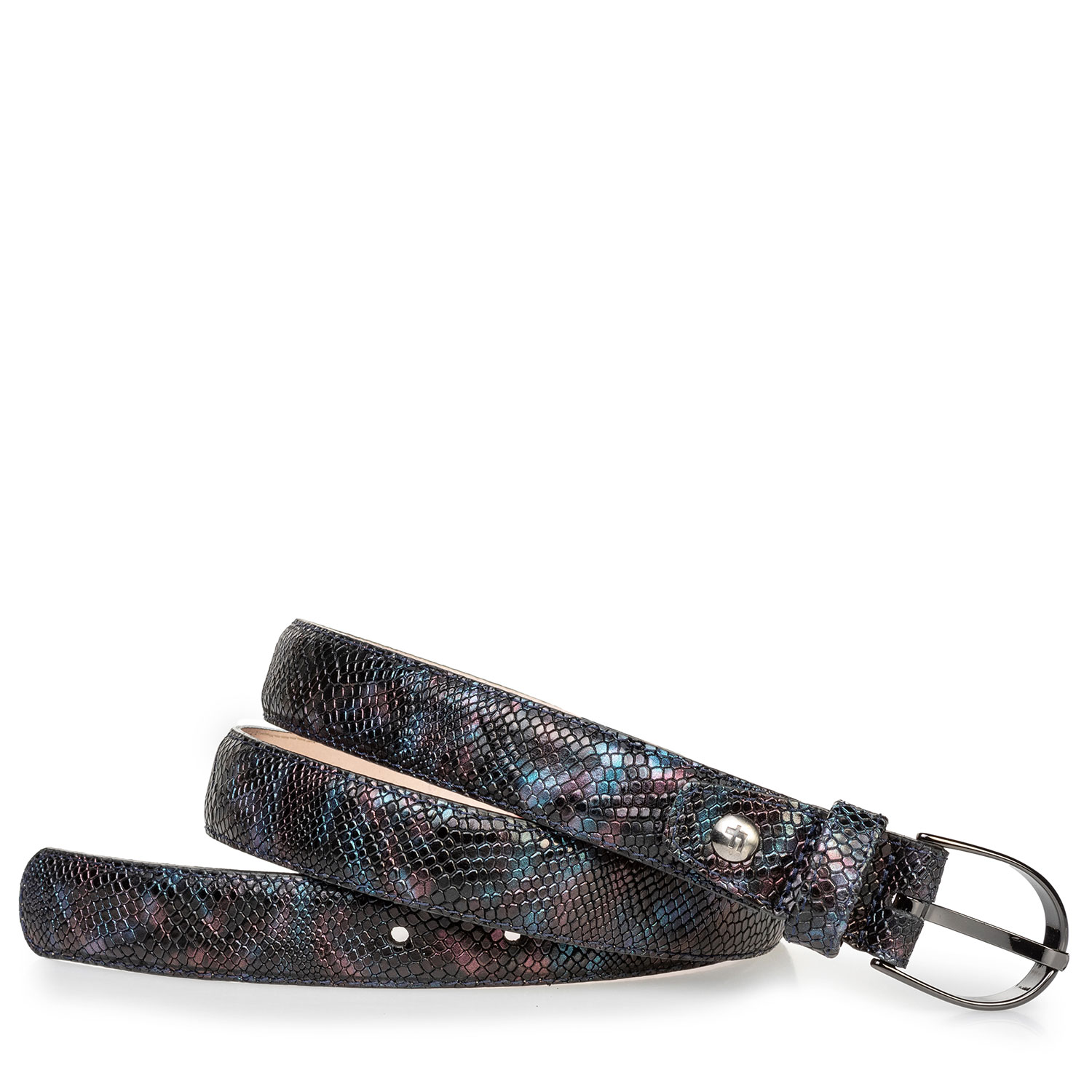 75813/84 - Women's belt croco print blue 75813/84 - Women's belt croco print blue