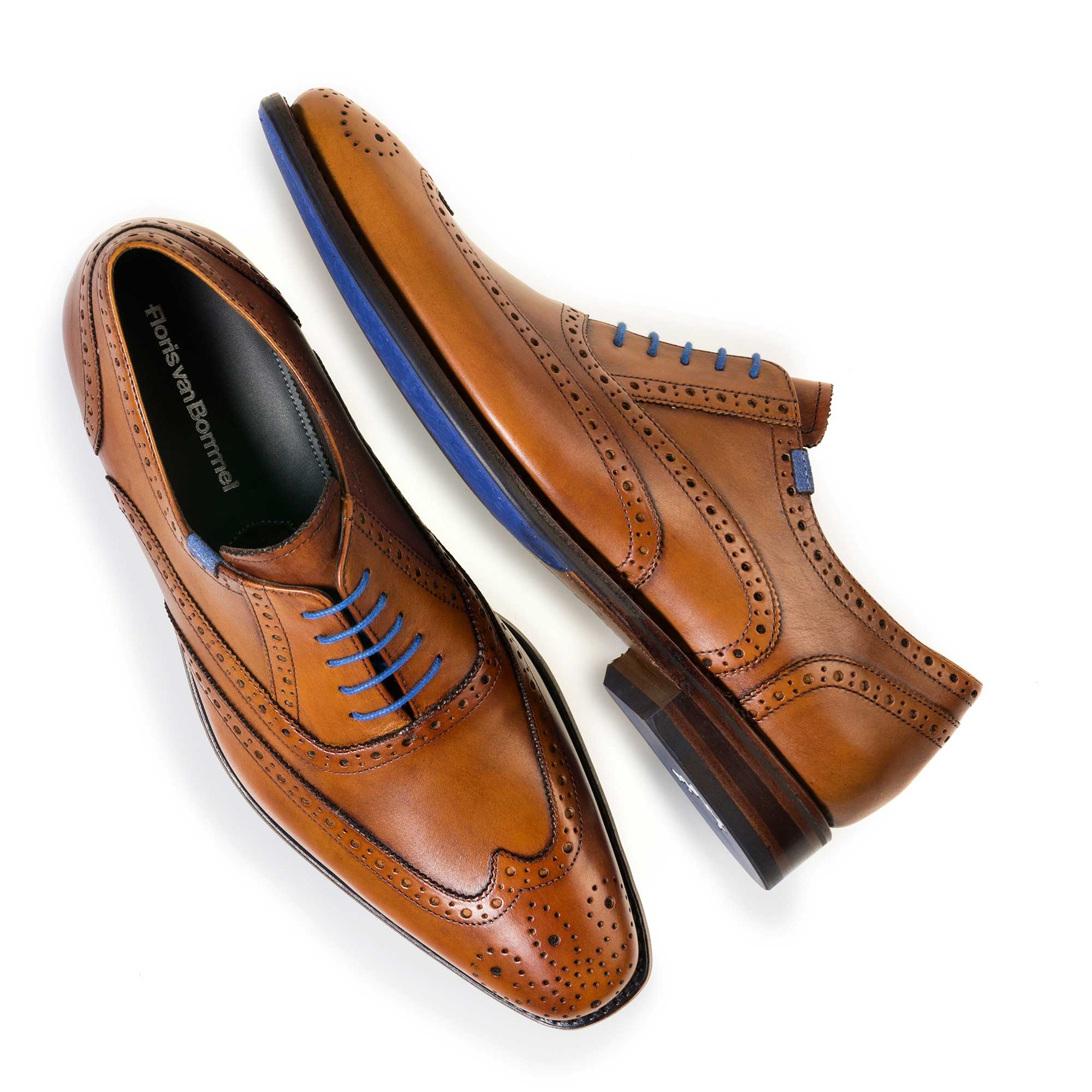 19470/00 - Cognacfarbener Brogue Kalbsleder Schnürschuh 19470/00 - Cognacfarbener Brogue Kalbsleder Schnürschuh