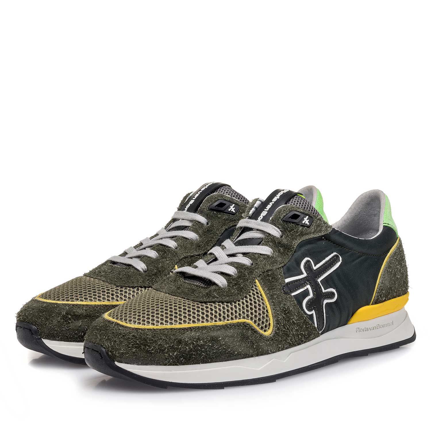 16246/02 - Green-yellow suede leather sneaker 16246/02 - Green-yellow suede leather sneaker