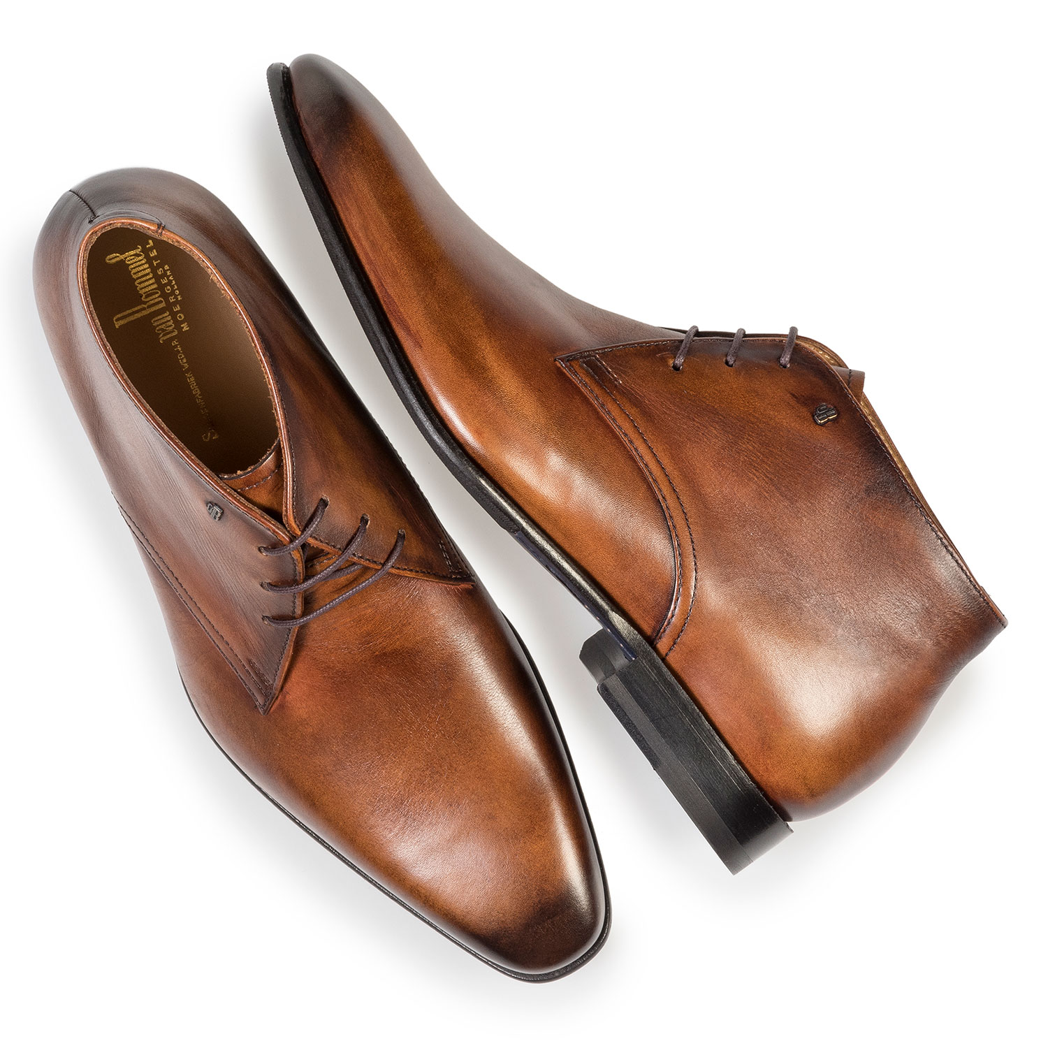 10595/10 - Cognacfarbener Kalbsleder-Schnürschuh 10595/10 - Cognacfarbener Kalbsleder-Schnürschuh