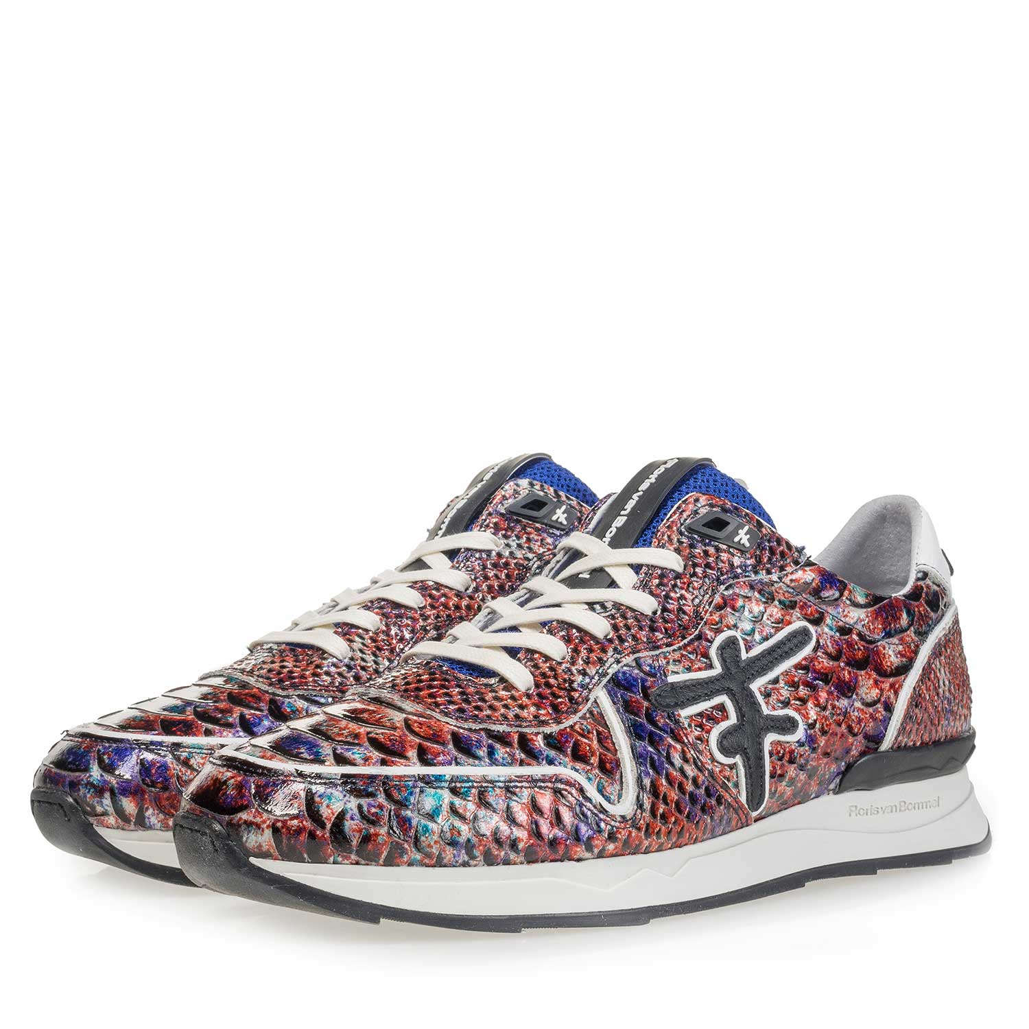 16246/12 - Roter Lackleder-Sneaker mit Schlangenprint 16246/12 - Roter Lackleder-Sneaker mit Schlangenprint