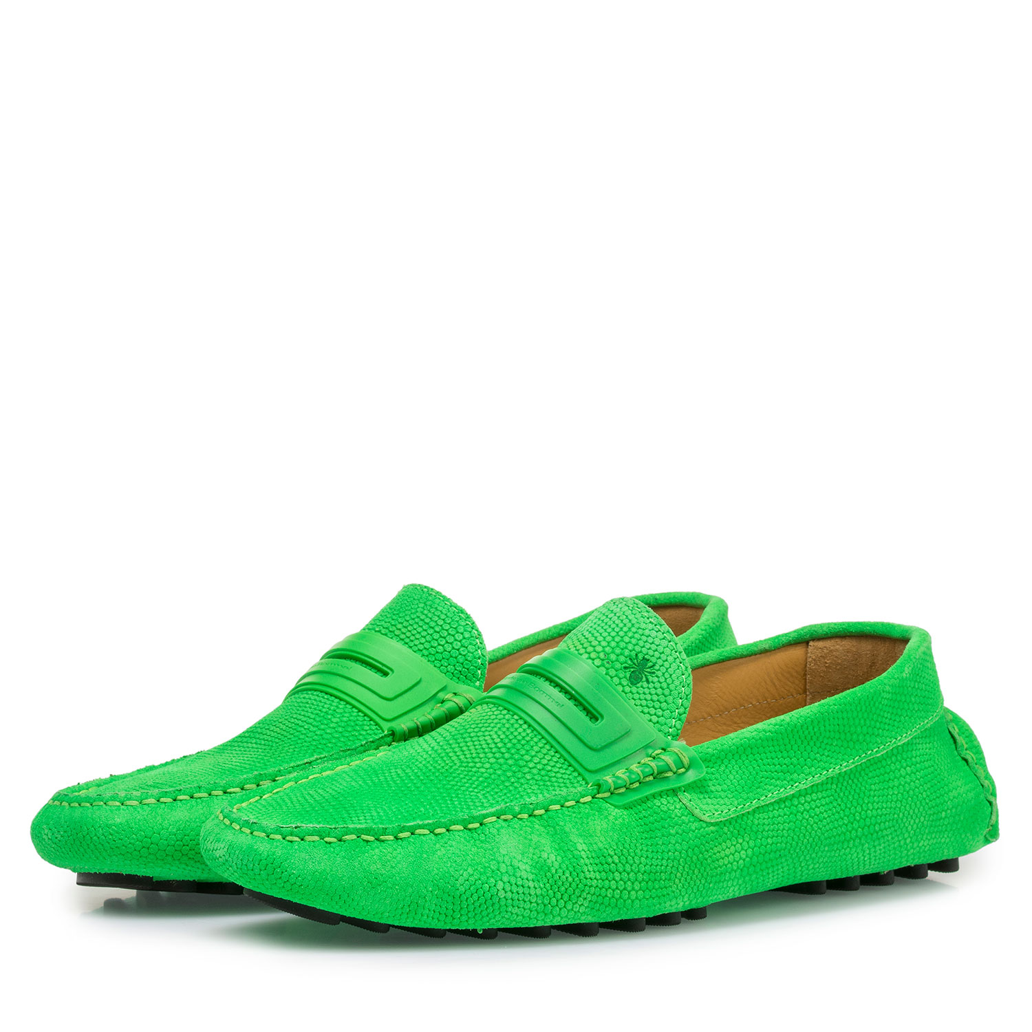 15215/00 - Premium fluorescent green leather moccasin 15215/00 - Premium fluorescent green leather moccasin