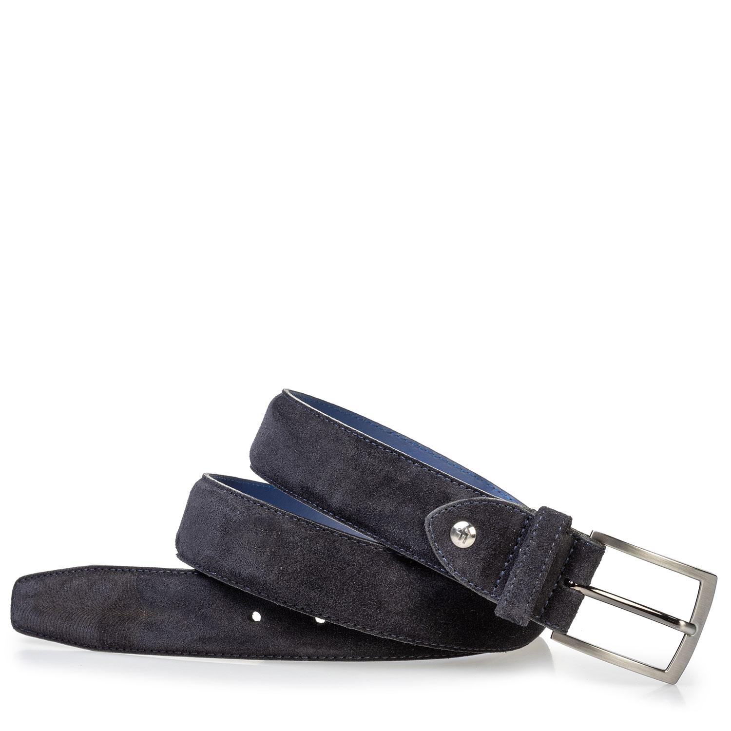 75217/03 - Suede leather belt with laser-cut print blue 75217/03 - Suede leather belt with laser-cut print blue