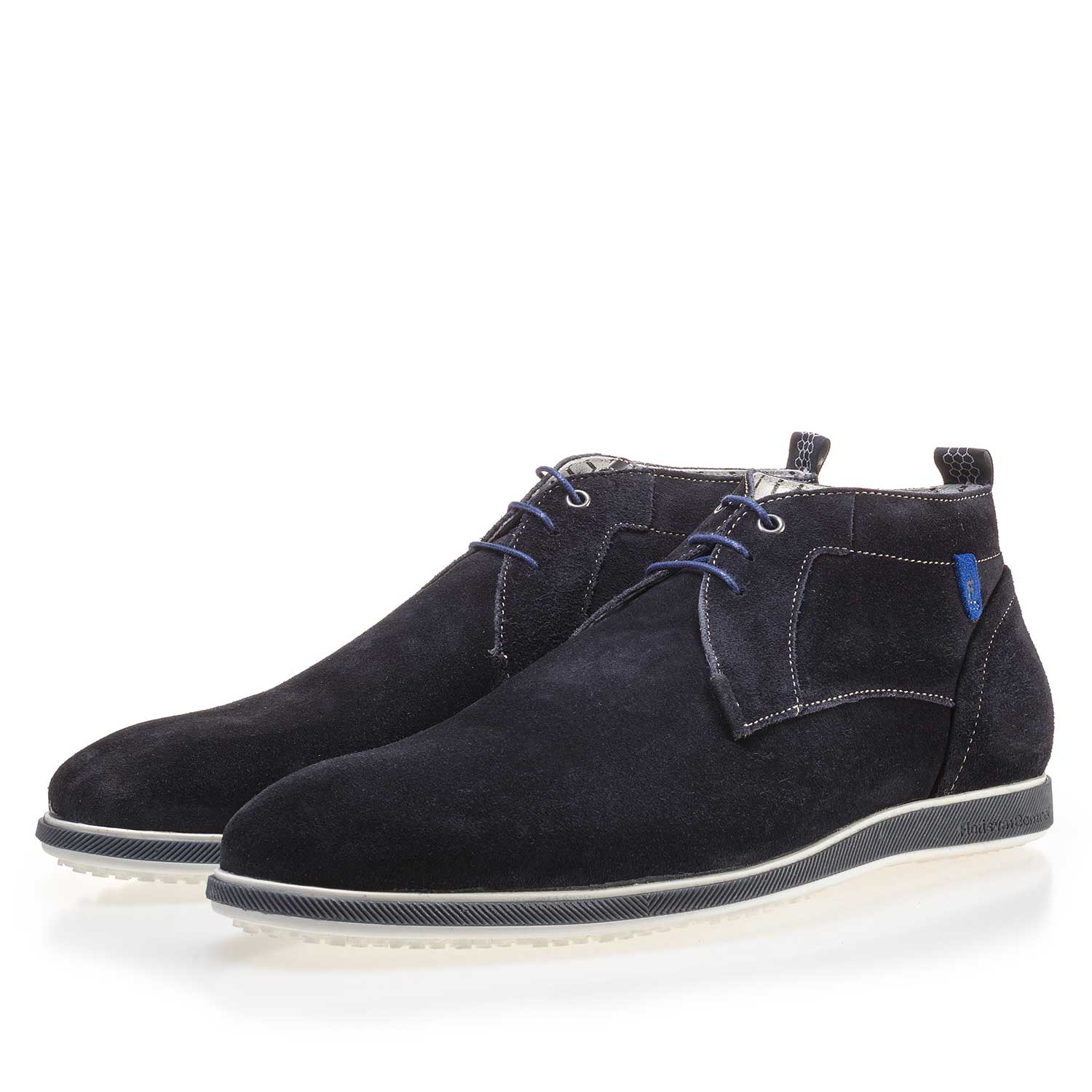 10055/00 - Dunkelblauer Schnürstiefel aus Wildleder 10055/00 - Dunkelblauer Schnürstiefel aus Wildleder