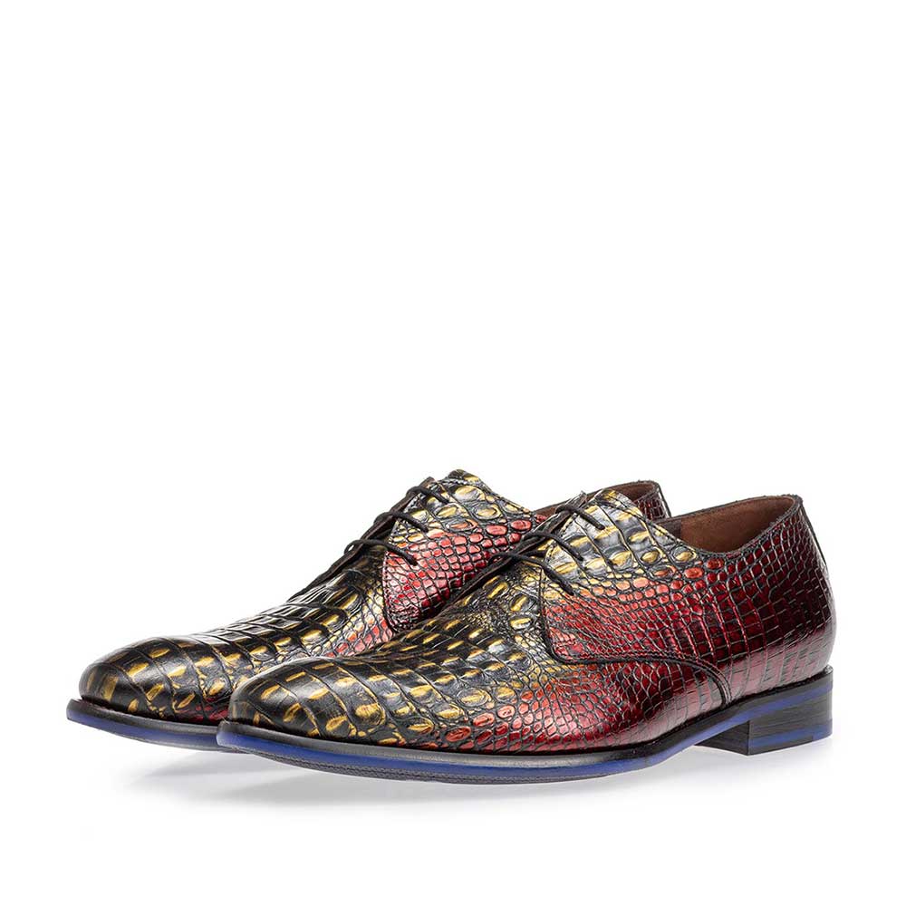 18167/07 - Lace shoe red croco leather 18167/07 - Lace shoe red croco leather