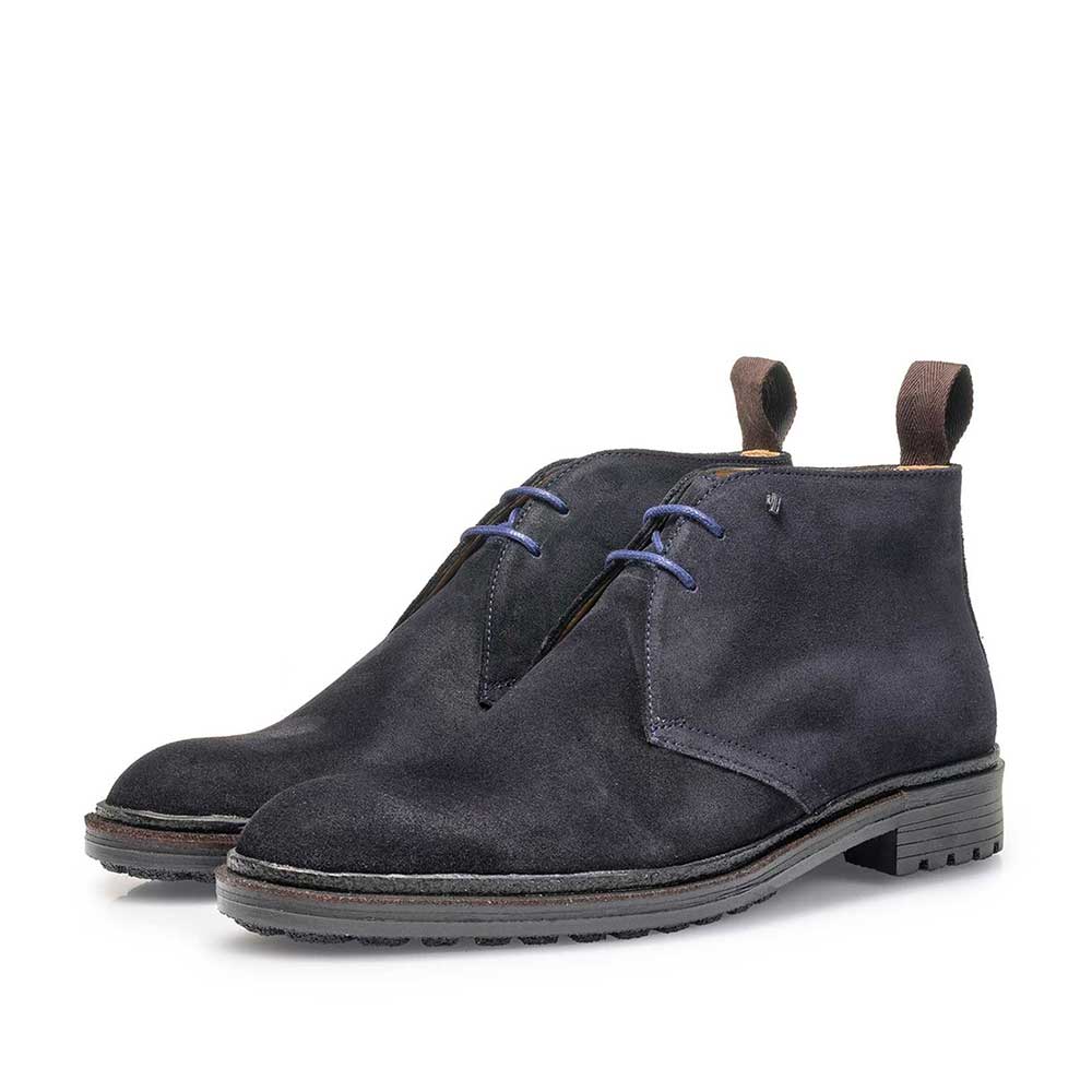 10354/01 - Dunkelblauer Wildleder-Schnürstiefel 10354/01 - Dunkelblauer Wildleder-Schnürstiefel