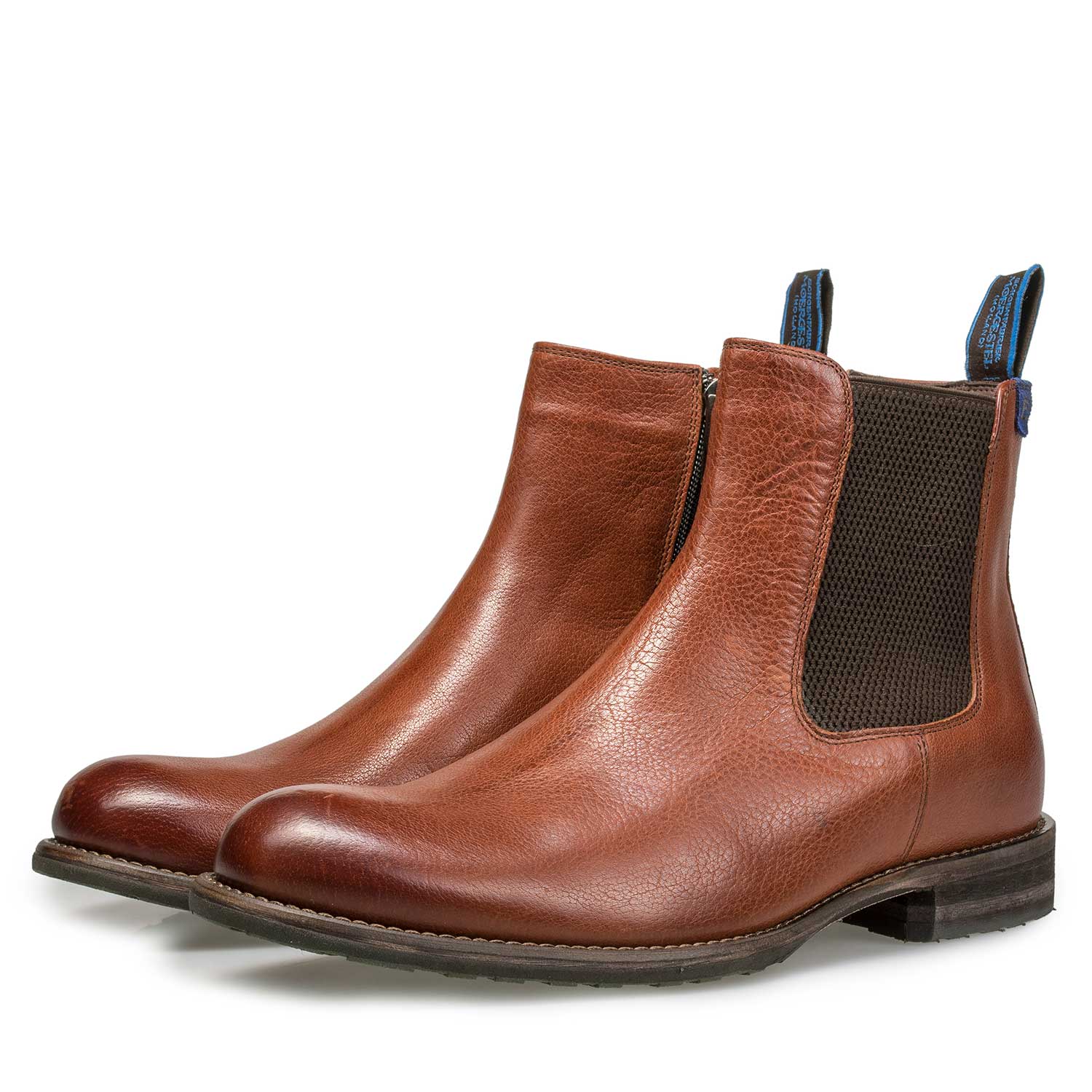 10289/02 - Wolle gefütterter cognacfarbener Chelsea Boot aus Leder 10289/02 - Wolle gefütterter cognacfarbener Chelsea Boot aus Leder