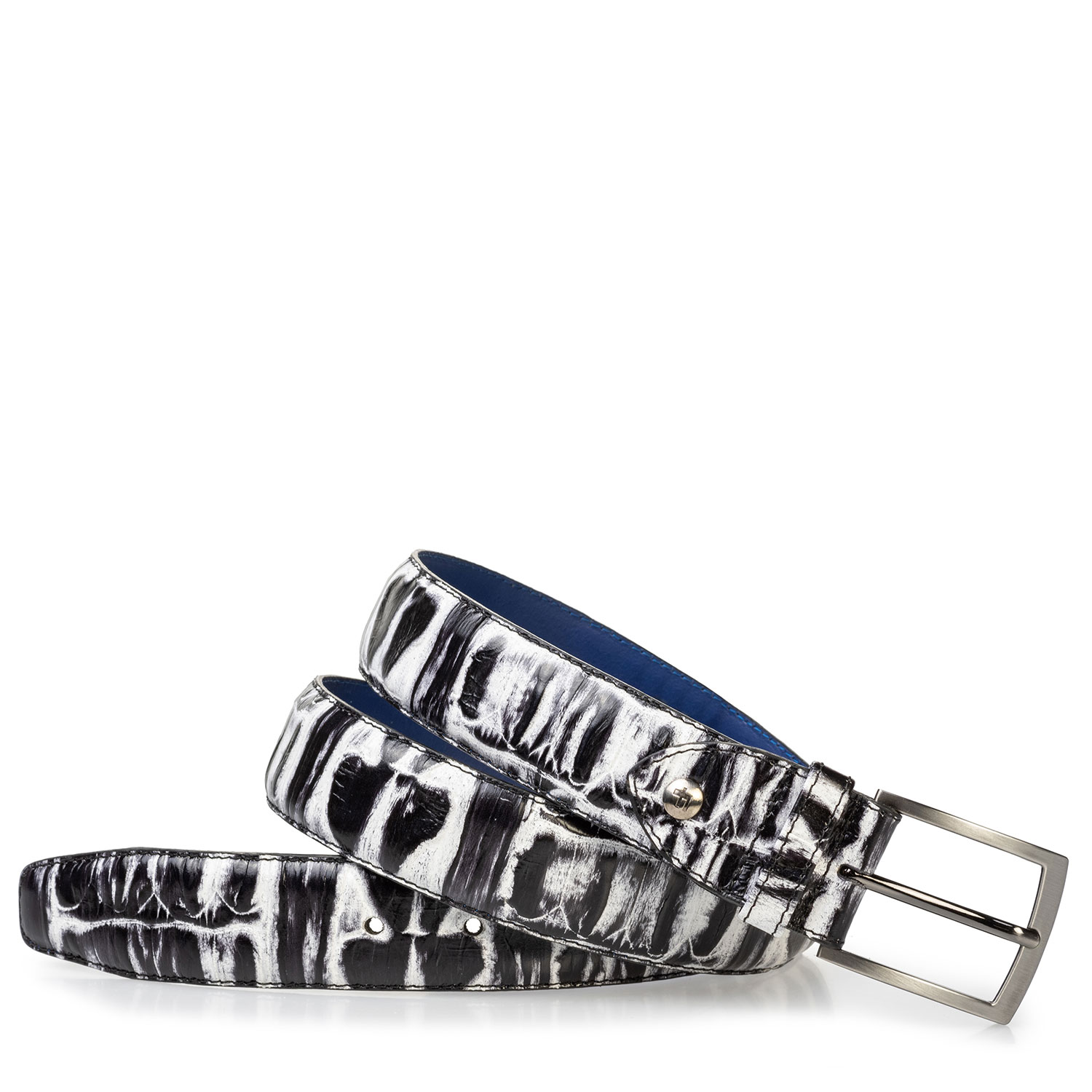 75203/28 - Belt black and white croco print 75203/28 - Belt black and white croco print