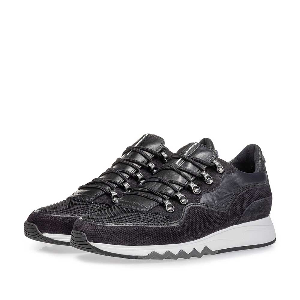 16393/17 - Sneaker black suede leather 16393/17 - Sneaker black suede leather