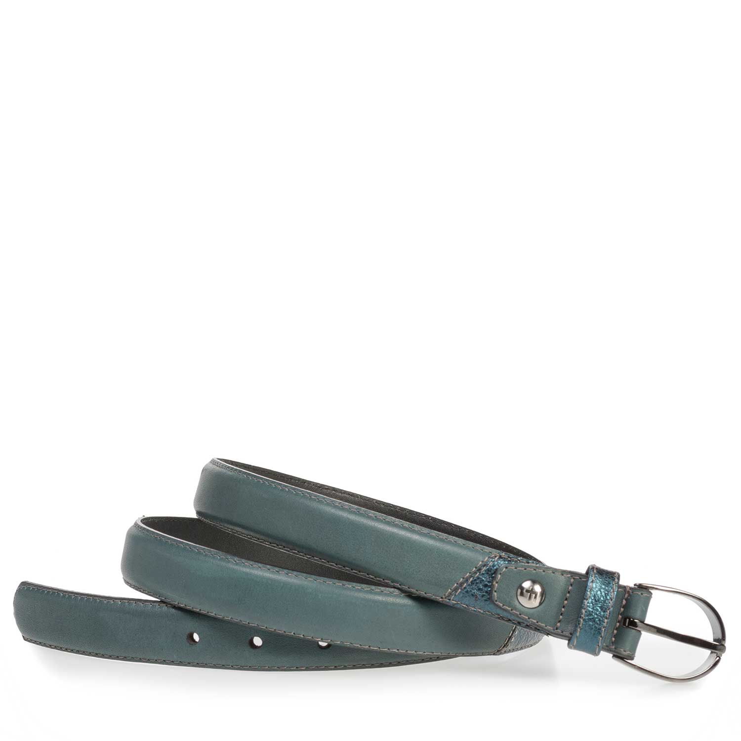 75814/12 - Grüner und blauer Kalbsledergürtel 75814/12 - Grüner und blauer Kalbsledergürtel