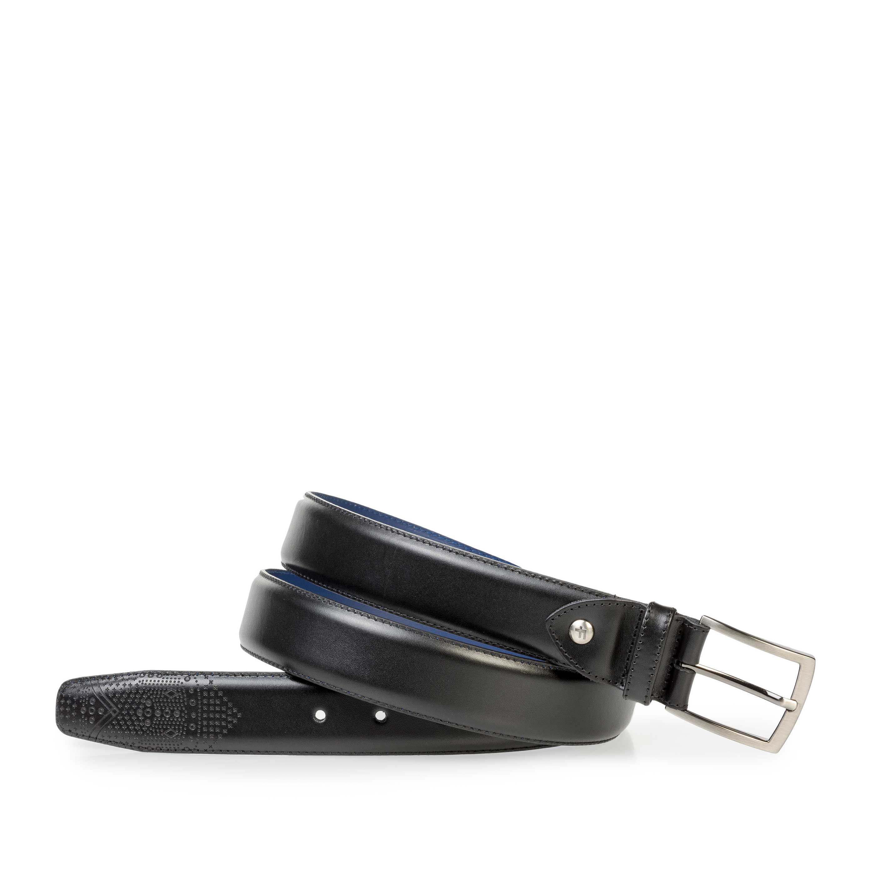 75210/01 - Black calf leather belt 75210/01 - Black calf leather belt