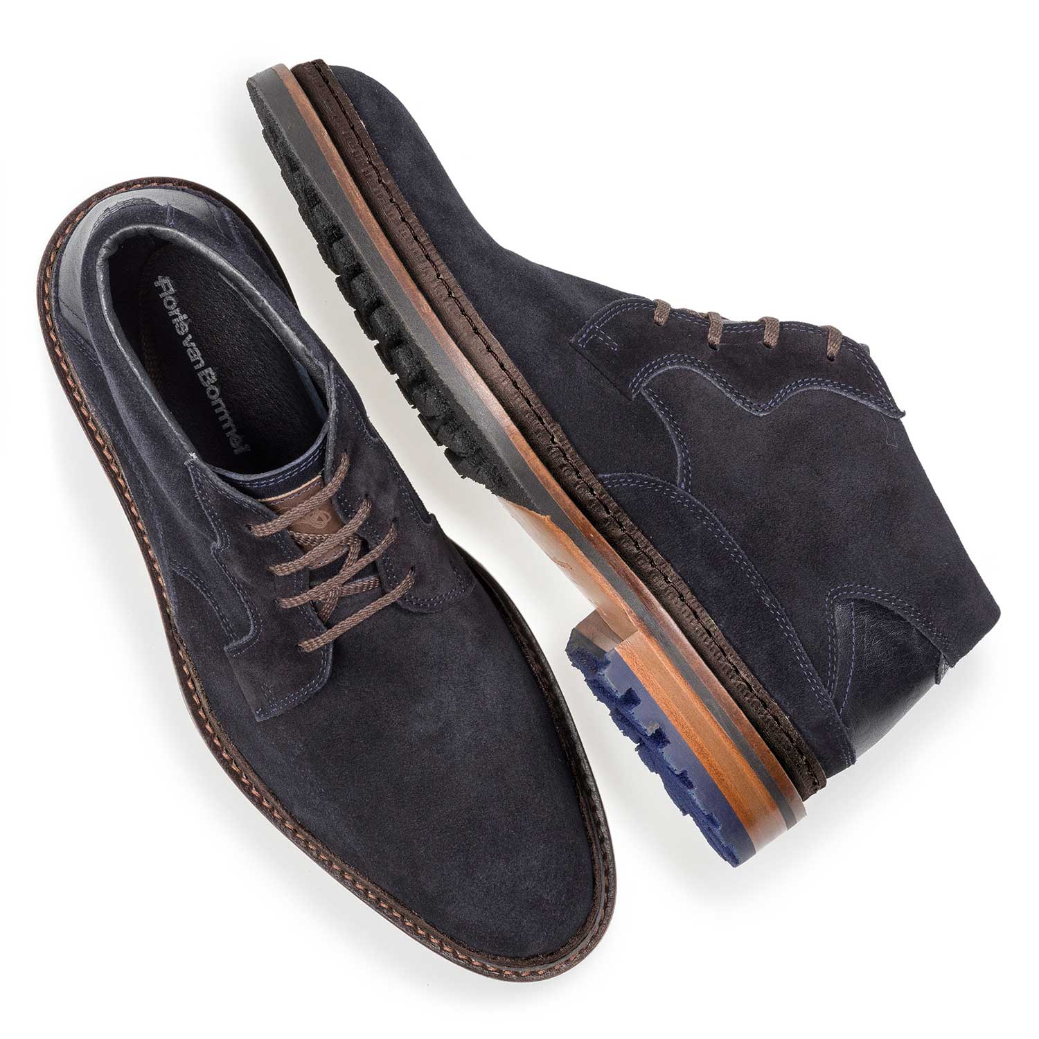 10509/02 - Dunkelblauer Wildleder-Schnürstiefel 10509/02 - Dunkelblauer Wildleder-Schnürstiefel