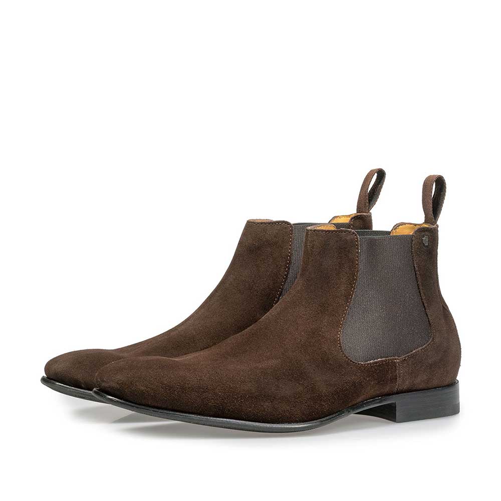 10537/02 - Dark brown suede leather Chelsea boot 10537/02 - Dark brown suede leather Chelsea boot