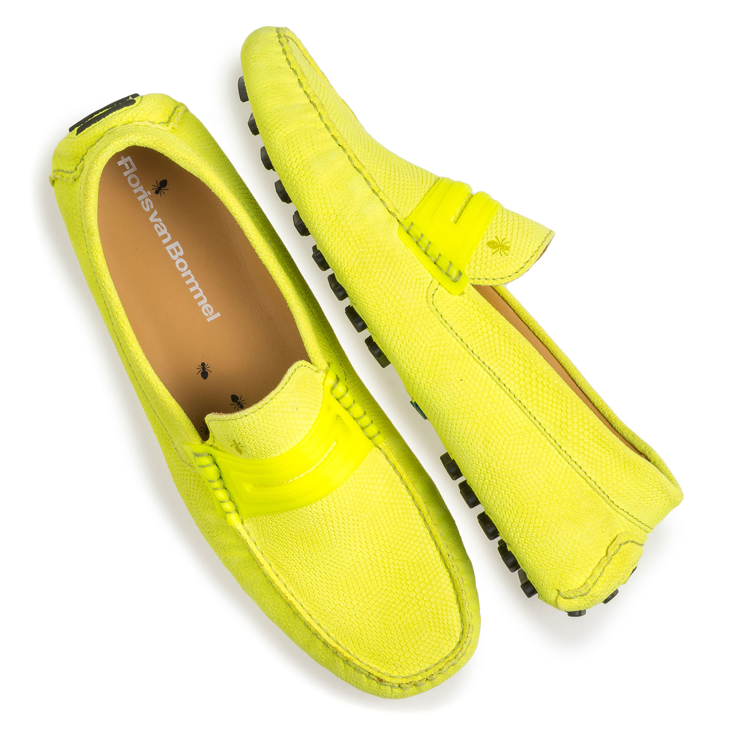 15215/01 - Premium fluorescent yellow leather moccasin 15215/01 - Premium fluorescent yellow leather moccasin