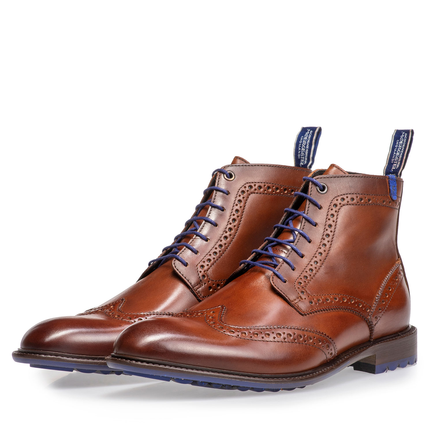 10506/10 - Dunkler cognacfarbener Kalbsleder-Schnürstiefel 10506/10 - Dunkler cognacfarbener Kalbsleder-Schnürstiefel