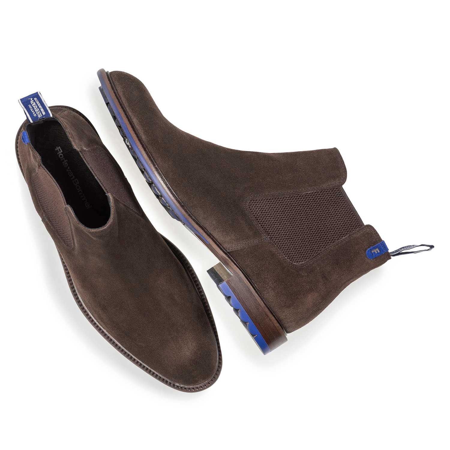10902/07 - Dunkelbrauner Chelsea Boot aus Kalbswildleder 10902/07 - Dunkelbrauner Chelsea Boot aus Kalbswildleder