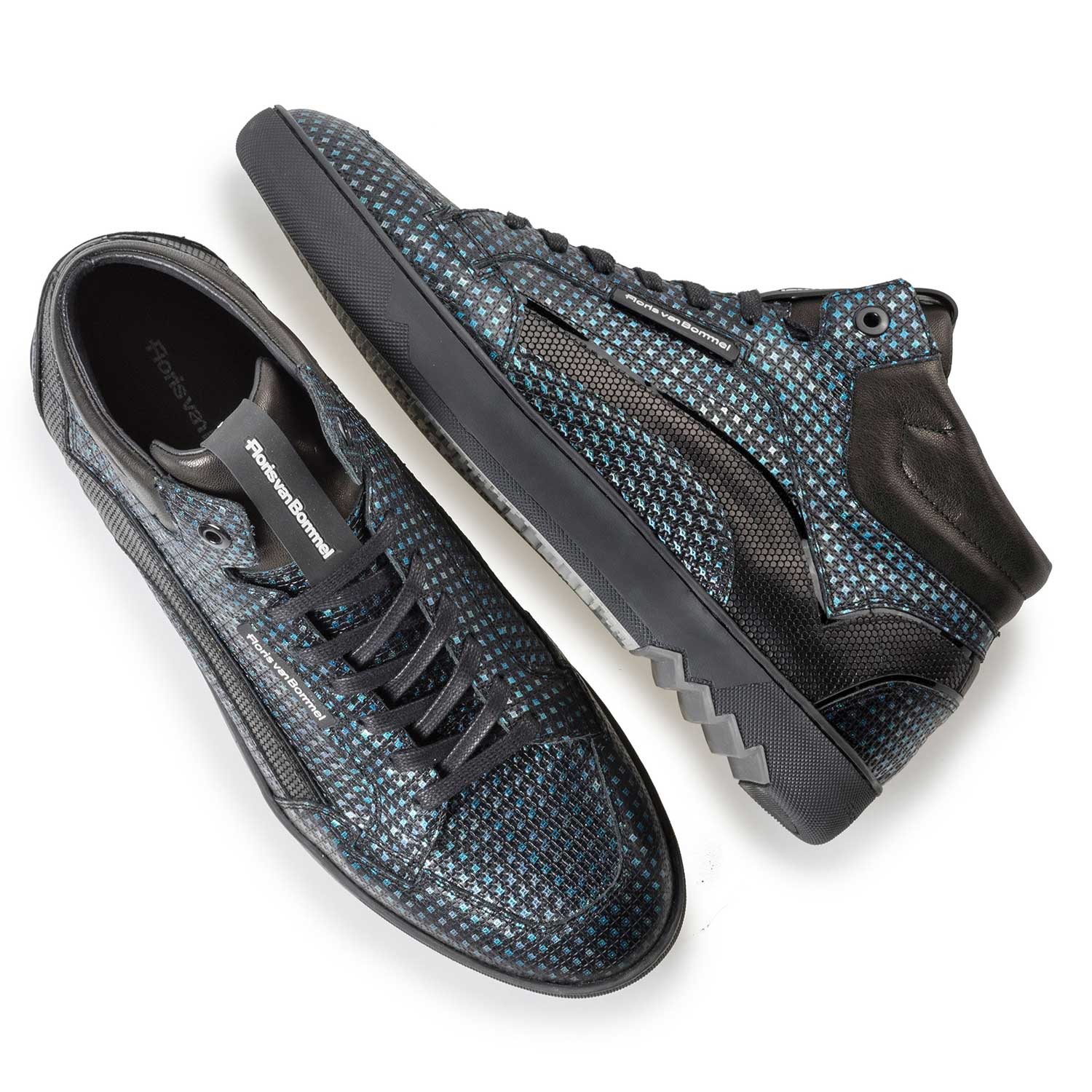 10200/10 - Blauer Sneaker mit Metallic-Print 10200/10 - Blauer Sneaker mit Metallic-Print