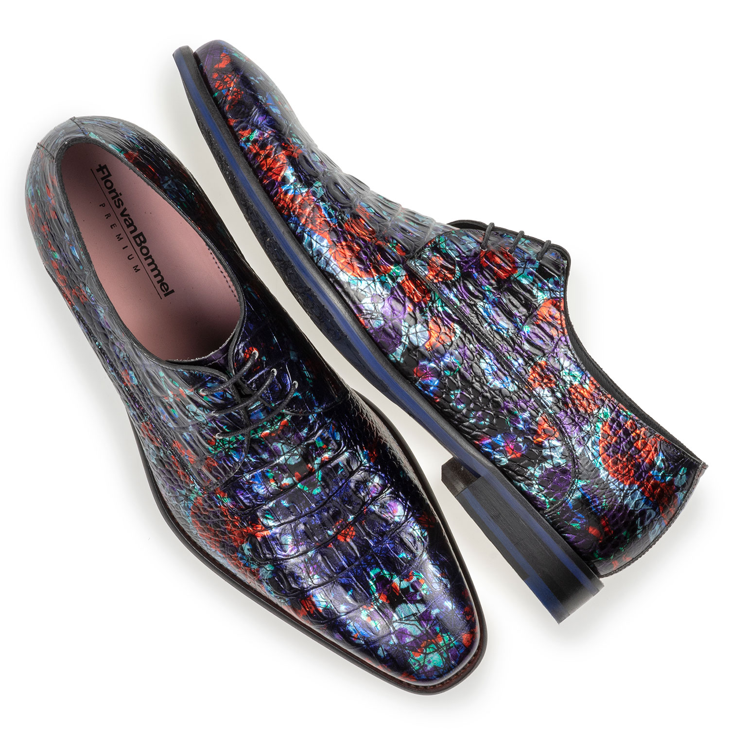 18102/07 - Lace shoe with print blue 18102/07 - Lace shoe with print blue