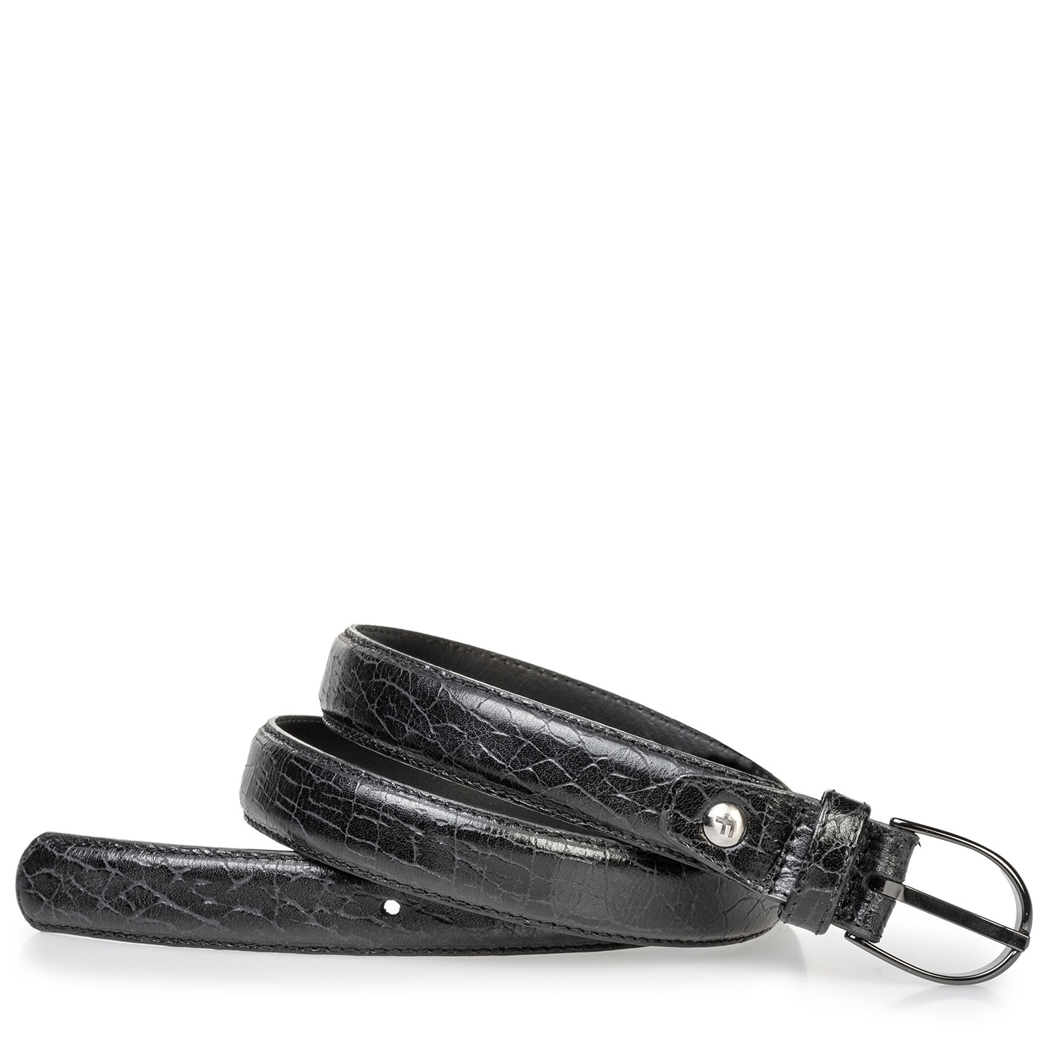 75813/89 - Damengürtel schwarz Craquelé 75813/89 - Damengürtel schwarz Craquelé