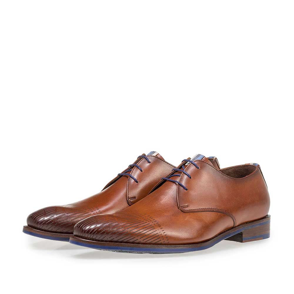 18276/00 - Dunkler cognacfarbener Kalbsleder-Schnürschuh 18276/00 - Dunkler cognacfarbener Kalbsleder-Schnürschuh