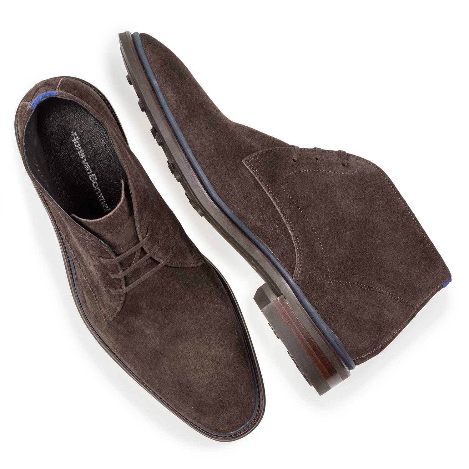 10667/06 - Dunkelbrauner Wildleder-Schnürstiefel 10667/06 - Dunkelbrauner Wildleder-Schnürstiefel