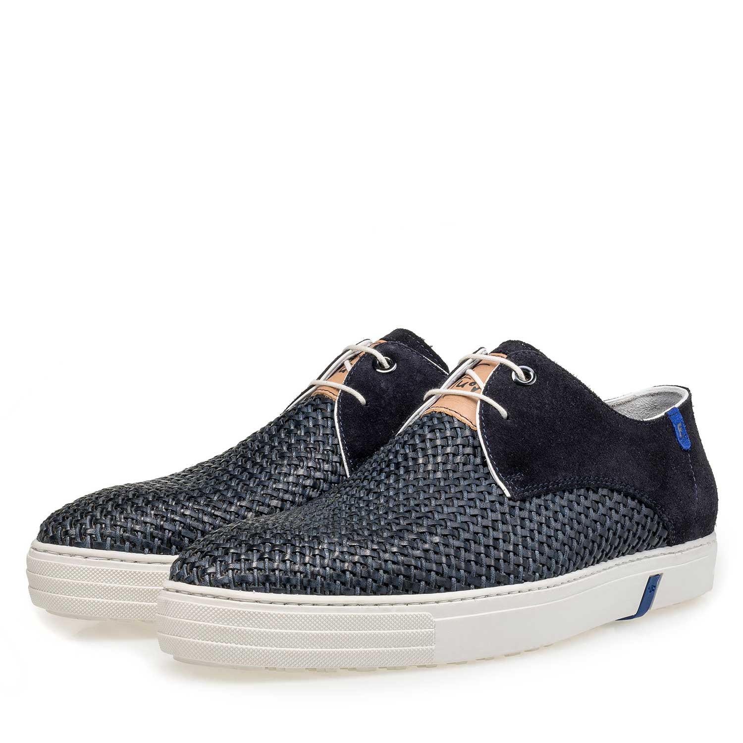 16253/02 - Blue craided calf suede leather lace shoe 16253/02 - Blue craided calf suede leather lace shoe