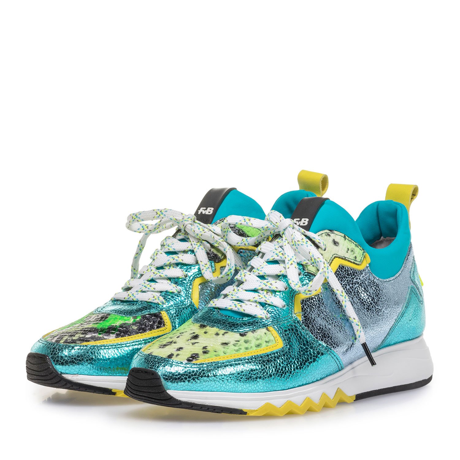 85309/08 - Sneaker mit hellblauem Metallic-Print 85309/08 - Sneaker mit hellblauem Metallic-Print