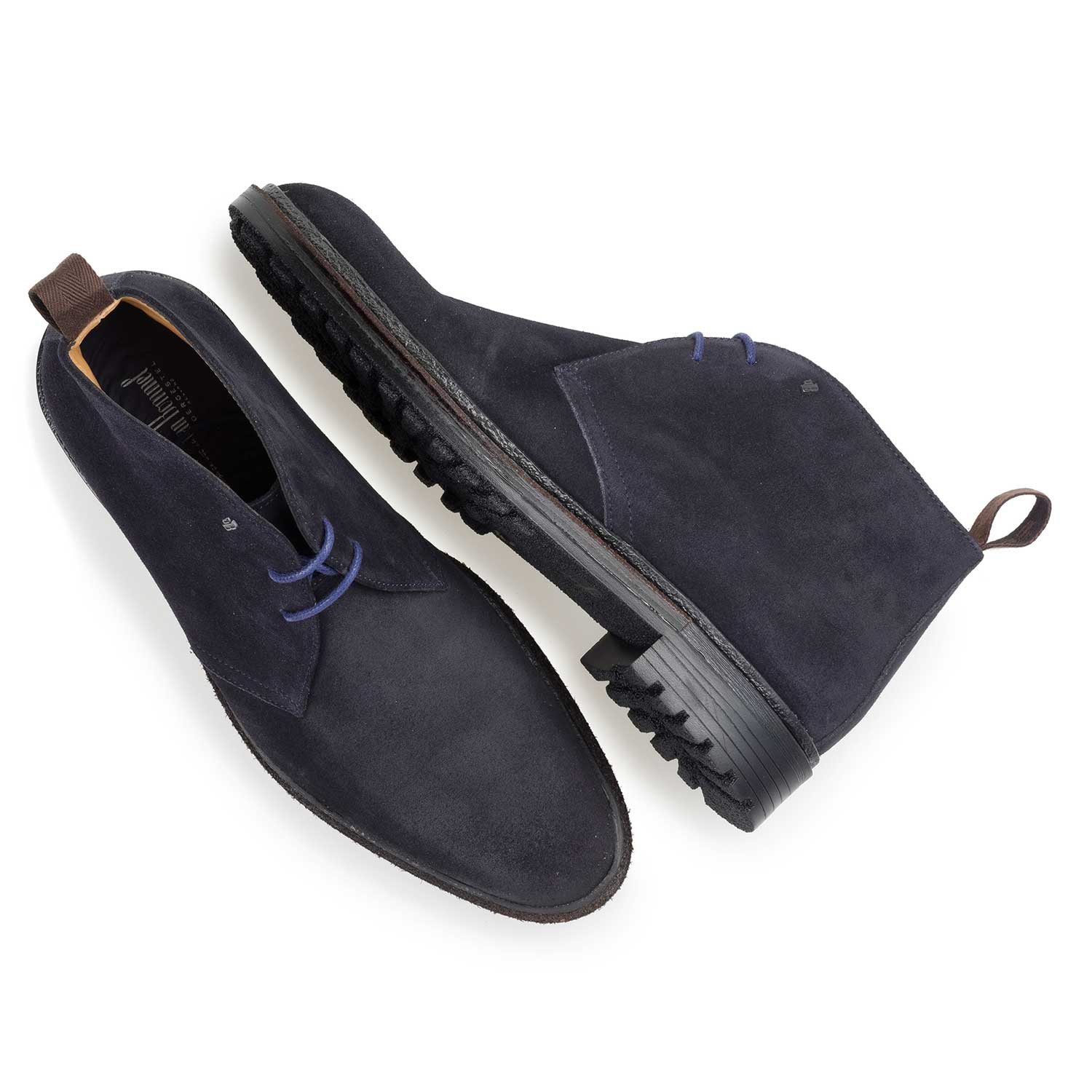 10354/01 - Dunkelblauer Wildleder-Schnürstiefel 10354/01 - Dunkelblauer Wildleder-Schnürstiefel