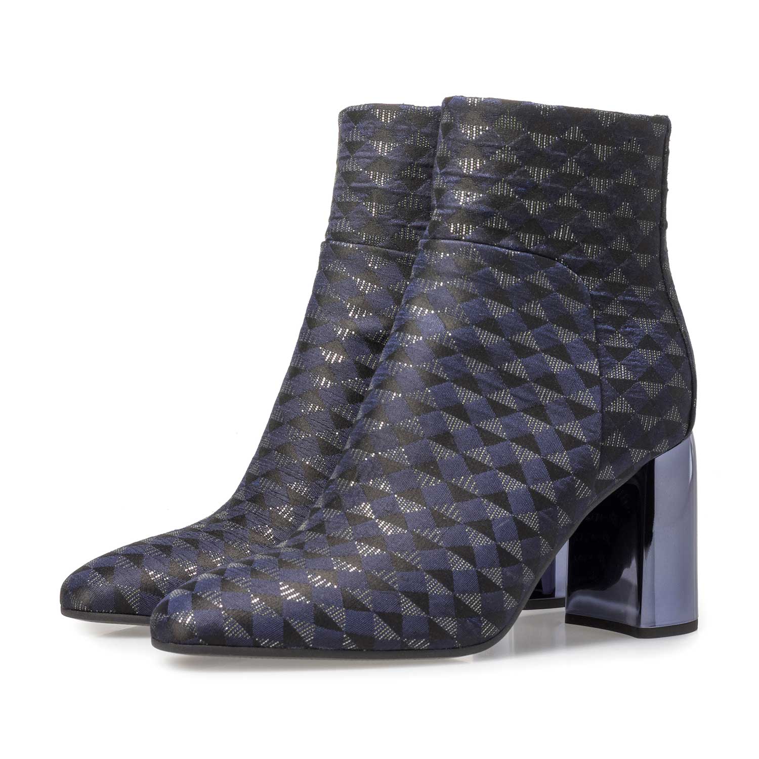 85624/05 - Blue ankle boots with graphic print 85624/05 - Blue ankle boots with graphic print