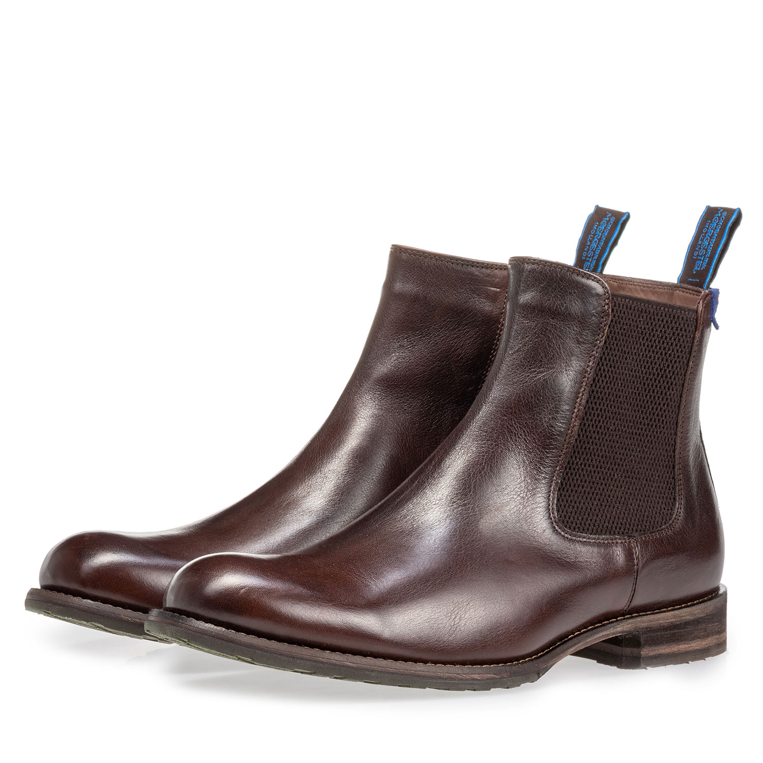 10289/21 - Mit Lammfell gefütterter brauner Chelsea Boot 10289/21 - Mit Lammfell gefütterter brauner Chelsea Boot