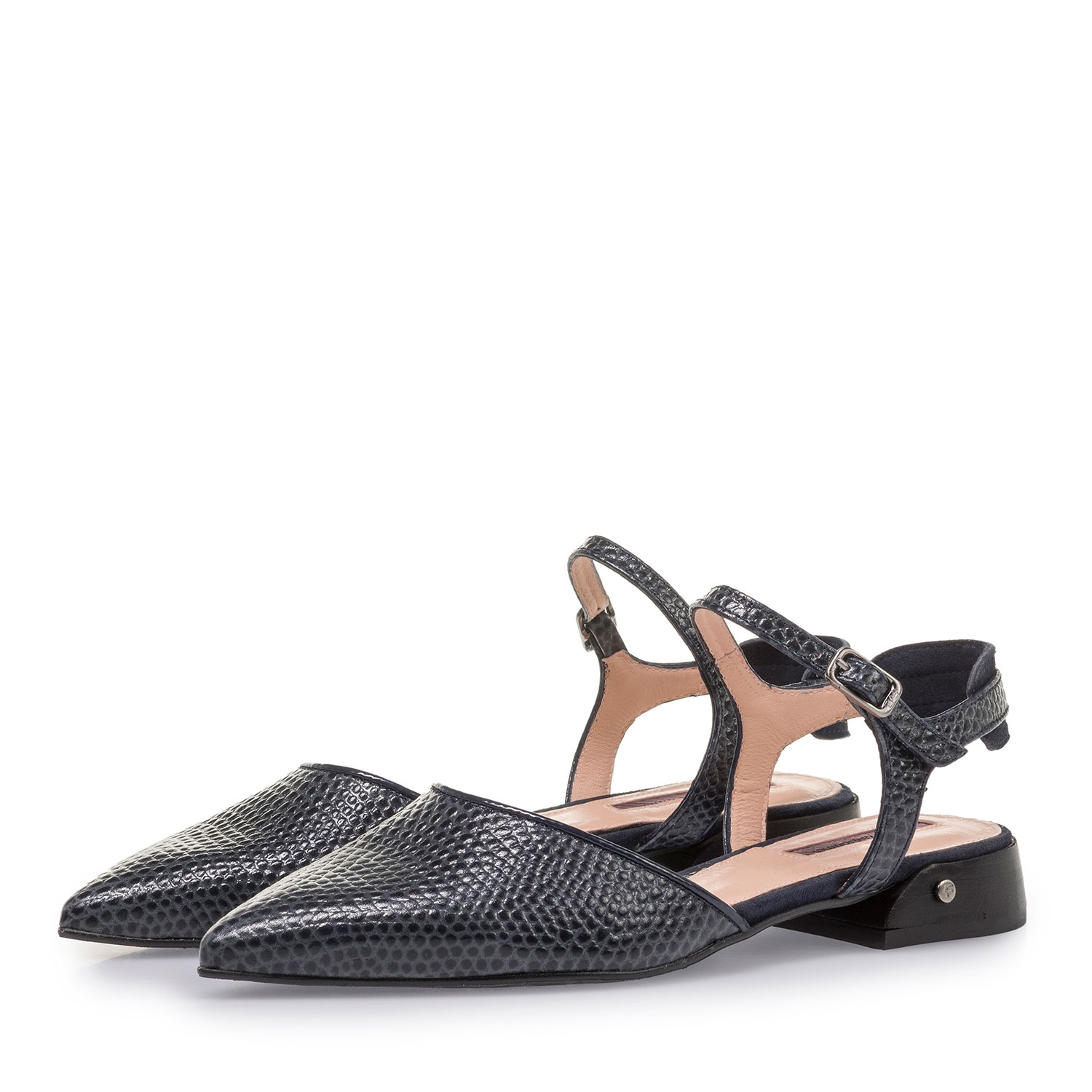 85960/00 - Dunkelblaue Wildleder-Sandale mit Print 85960/00 - Dunkelblaue Wildleder-Sandale mit Print