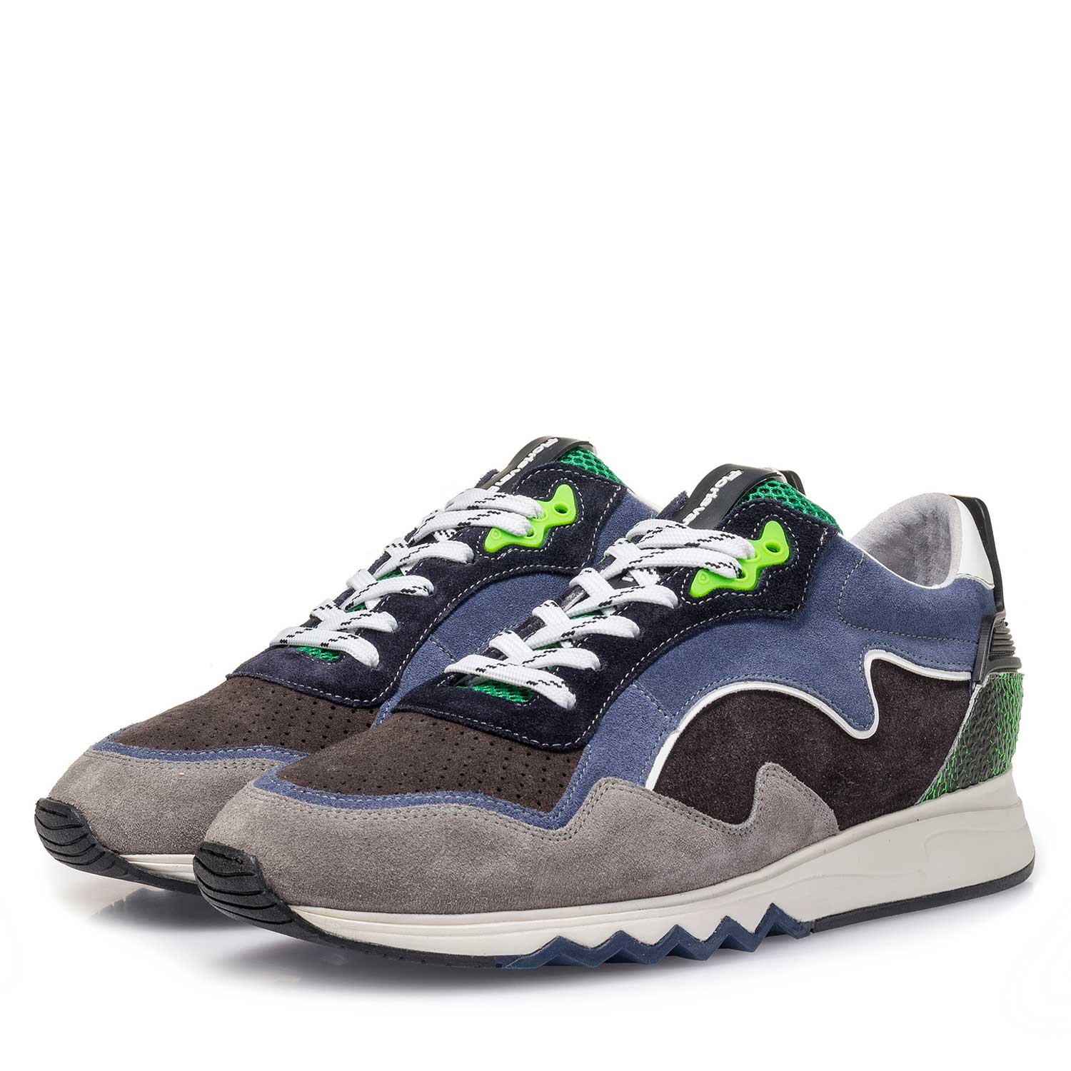 16092/03 - Blaugrüner Wildleder-Sneaker 16092/03 - Blaugrüner Wildleder-Sneaker