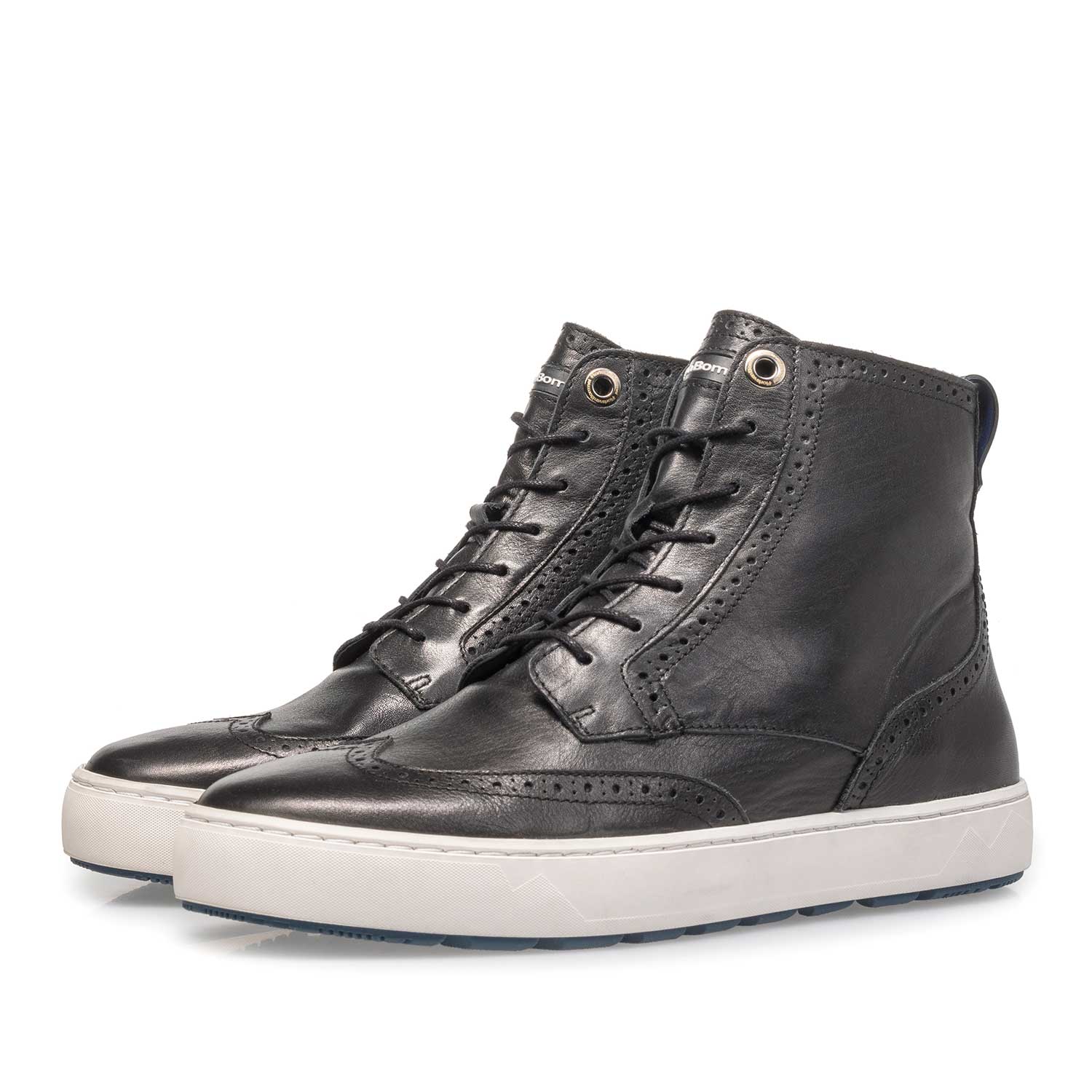 85286/03 - Schwarzer, halbhoher Nappaleder-Sneaker 85286/03 - Schwarzer, halbhoher Nappaleder-Sneaker