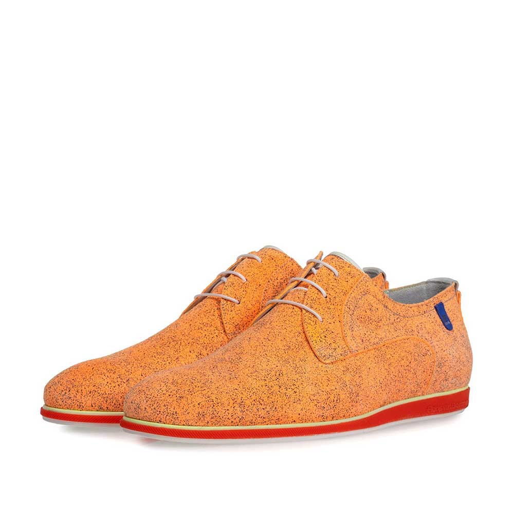 18126/01 - Lace shoe suede leather orange 18126/01 - Lace shoe suede leather orange