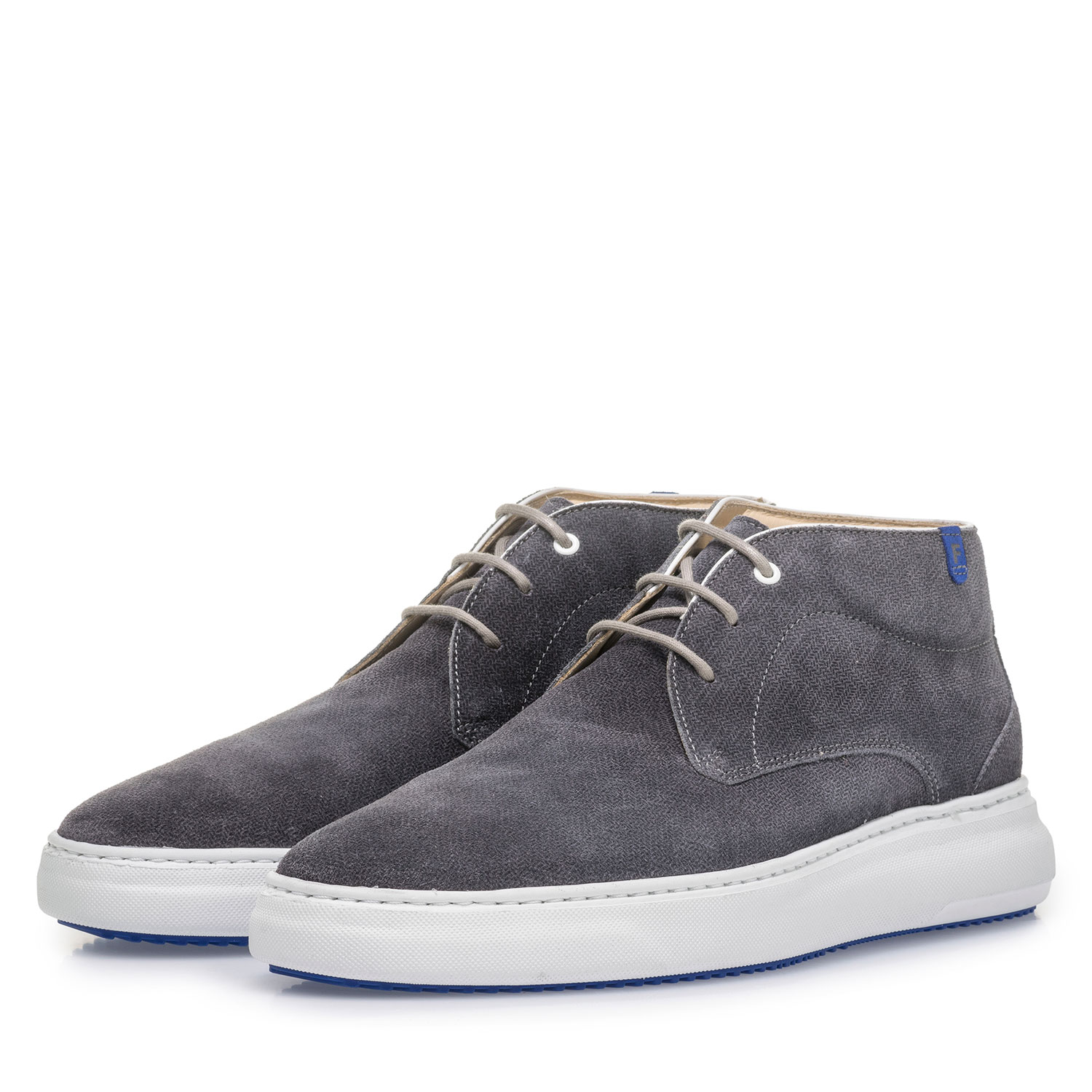 20400/02 - Dark grey suede leather lace boot with print 20400/02 - Dark grey suede leather lace boot with print