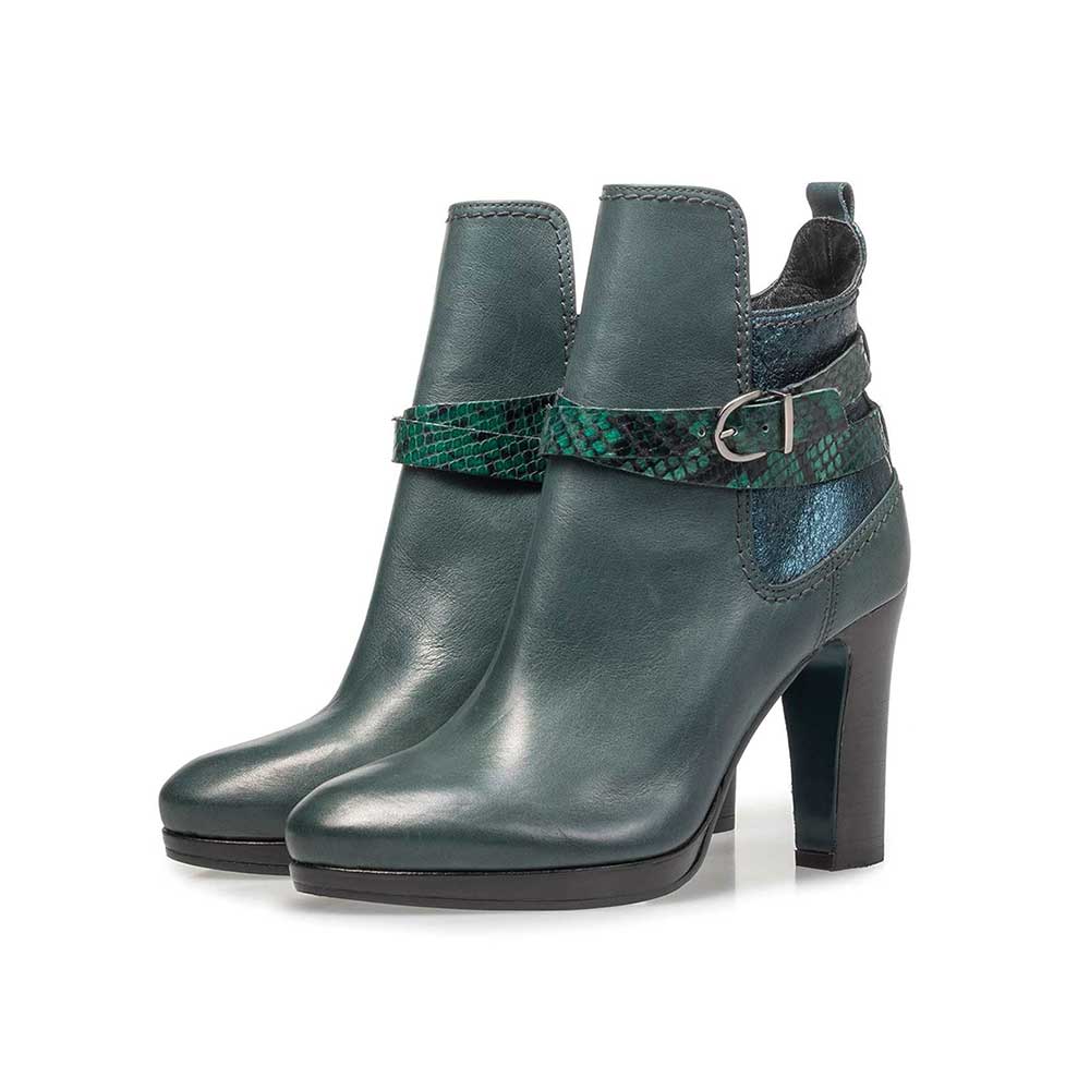 85609/04 - Grüne Kalbsleder-Stiefelette 85609/04 - Grüne Kalbsleder-Stiefelette