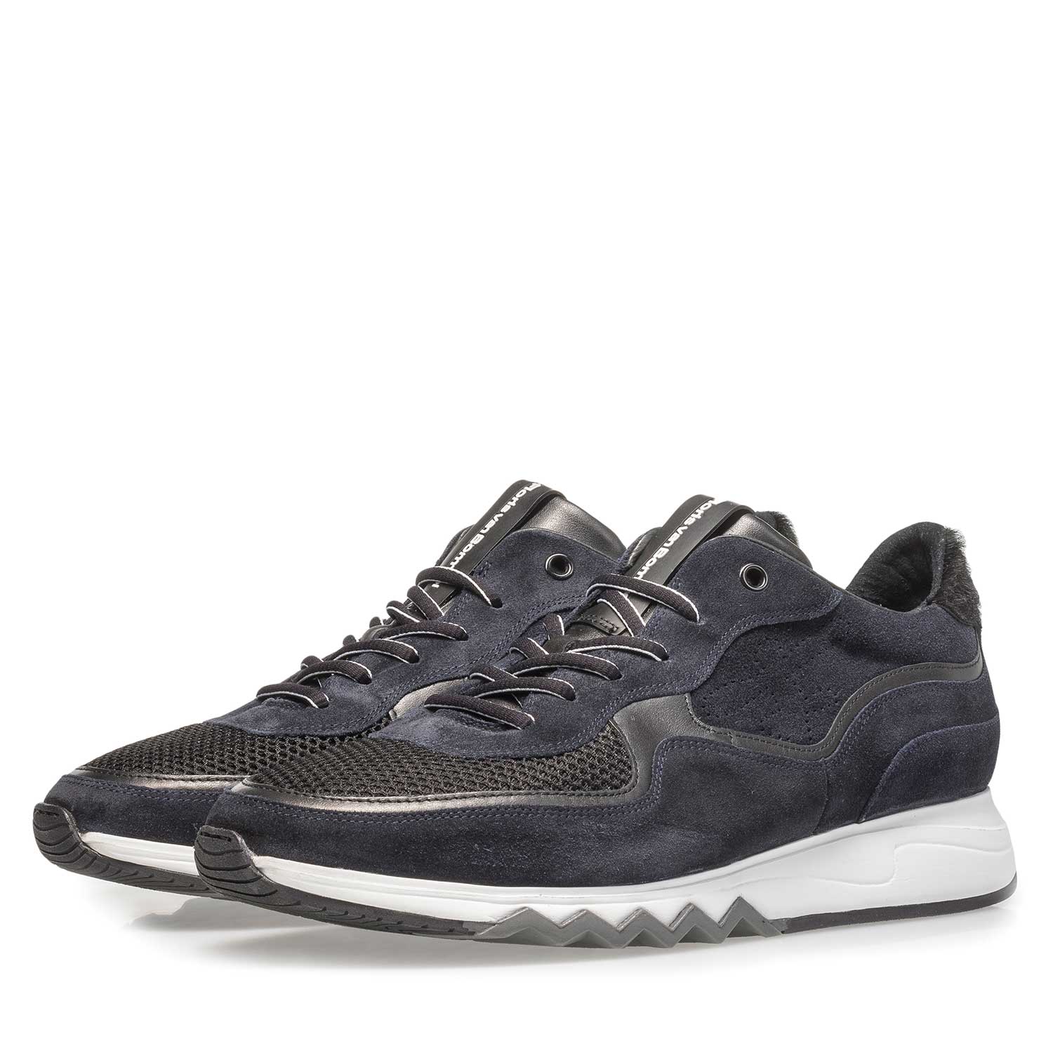 16093/17 - Dark blue suede leather sneaker 16093/17 - Dark blue suede leather sneaker