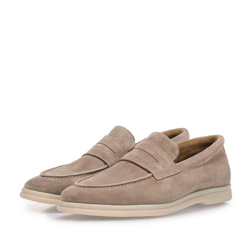 11205/02 - Beigefarbener Wildleder-Loafer 11205/02 - Beigefarbener Wildleder-Loafer