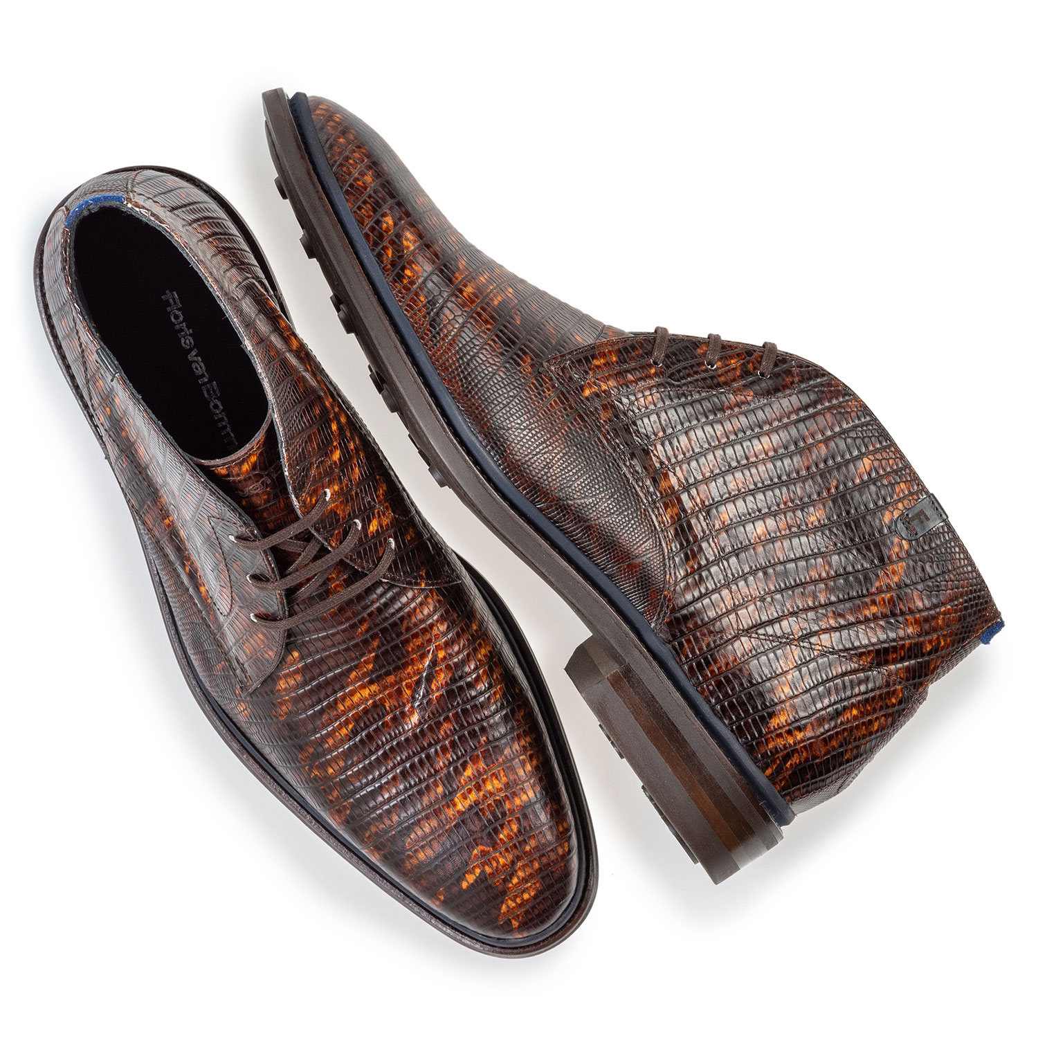 10667/08 - Schnürstiefel Eidechsenprint cognac 10667/08 - Schnürstiefel Eidechsenprint cognac