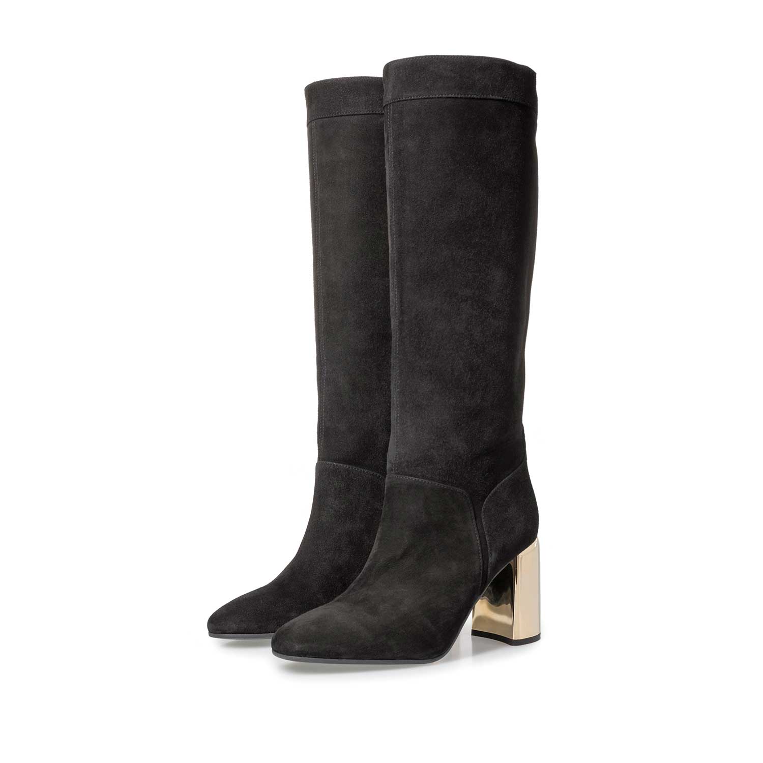 85708/00 - Hoher schwarzer Wildleder-Stiefel 85708/00 - Hoher schwarzer Wildleder-Stiefel