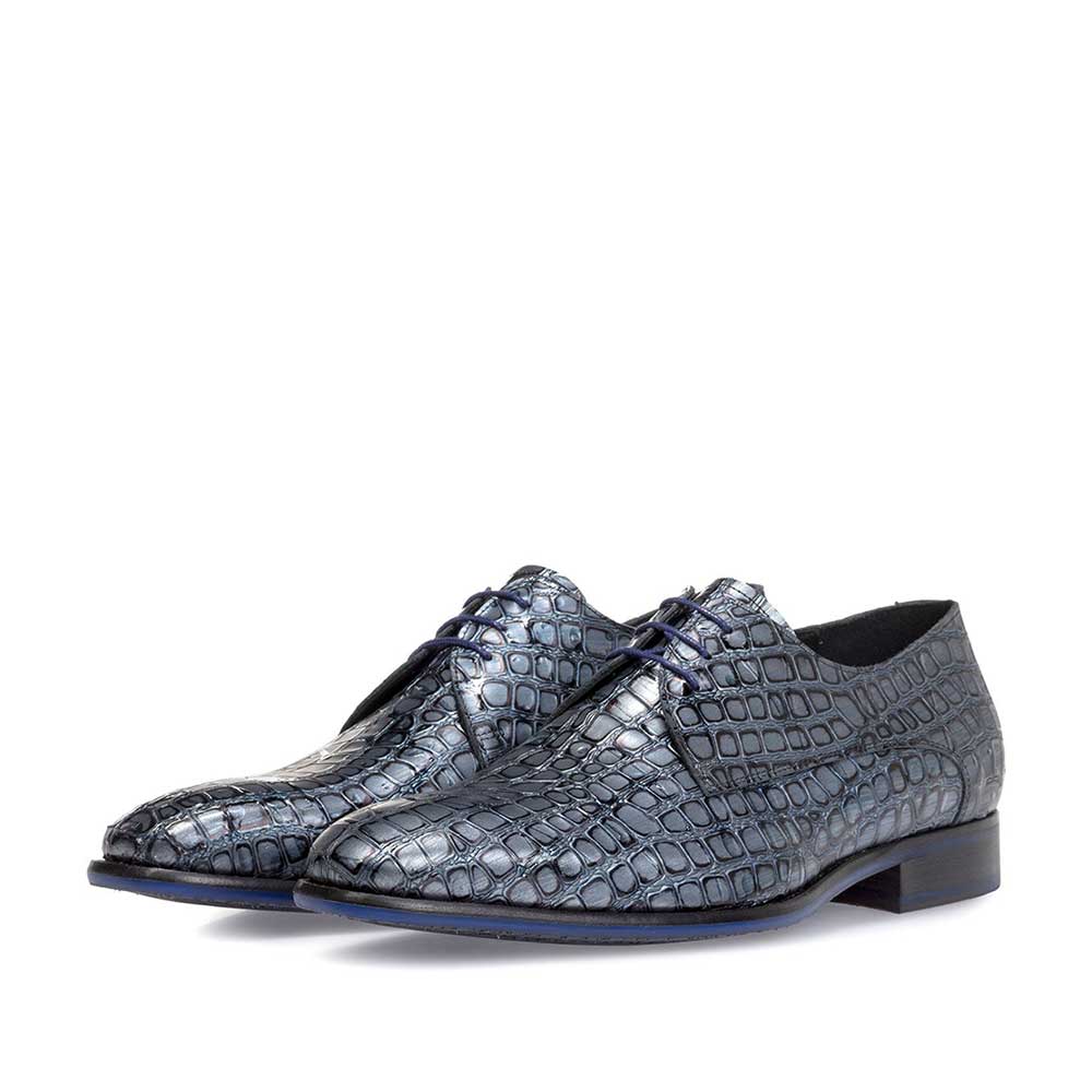 18268/02 - Lace shoe metallic blue 18268/02 - Lace shoe metallic blue