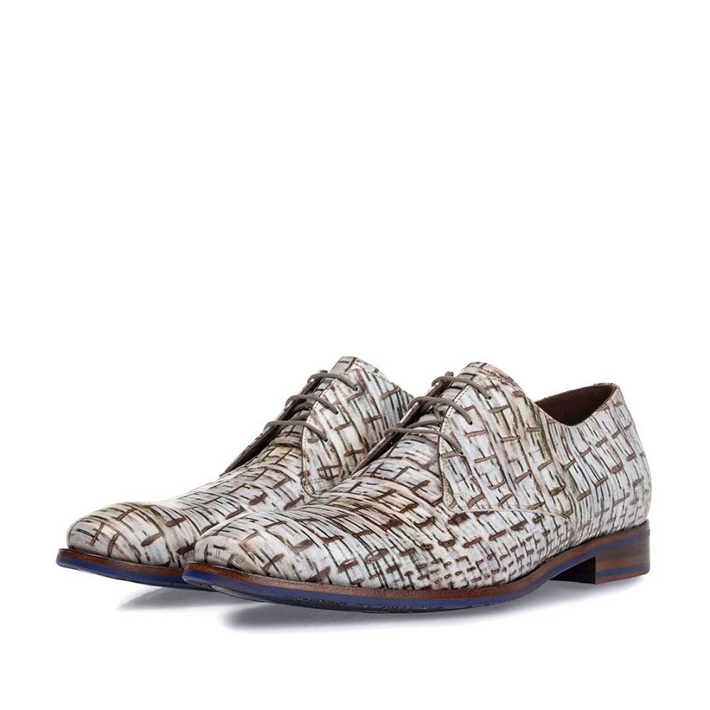 18089/02 - Schnürschuh mit Print cremeweiß 18089/02 - Schnürschuh mit Print cremeweiß