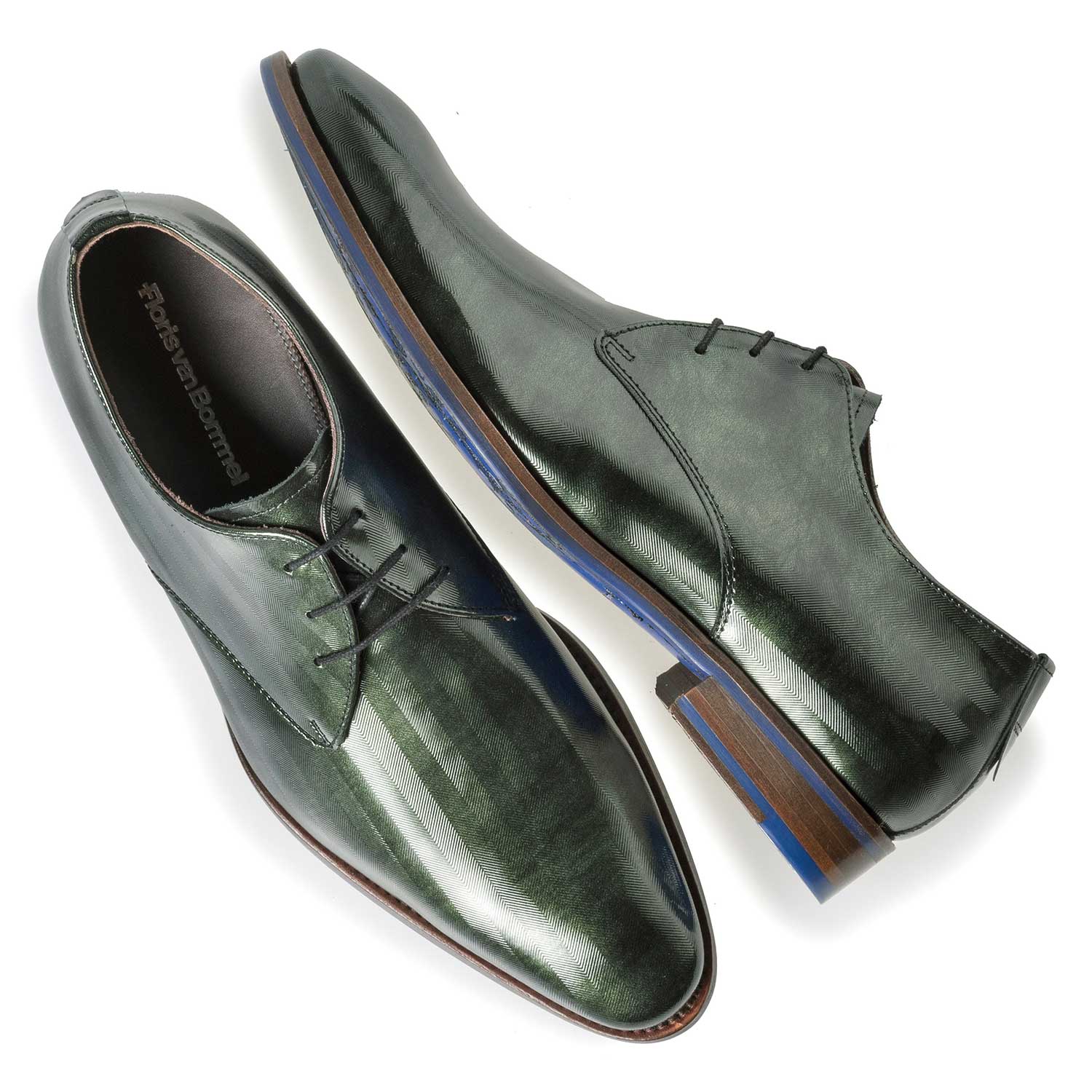 18066/00 - Grüner Premium Lackleder-Schnürschuh 18066/00 - Grüner Premium Lackleder-Schnürschuh