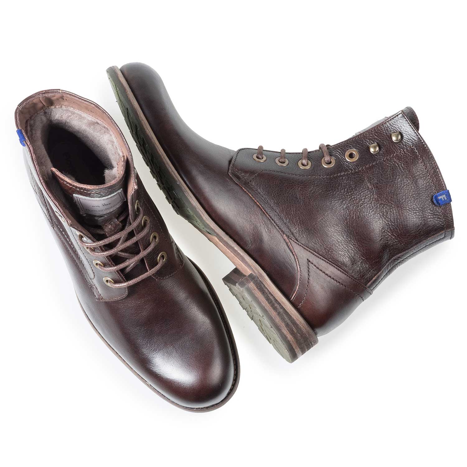 10751/15 - Brown wool lined calf leather lace boot 10751/15 - Brown wool lined calf leather lace boot