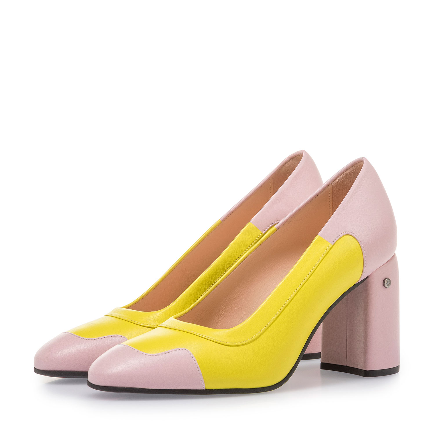 85527/04 - Yellow and pink nappa leather pumps 85527/04 - Yellow and pink nappa leather pumps