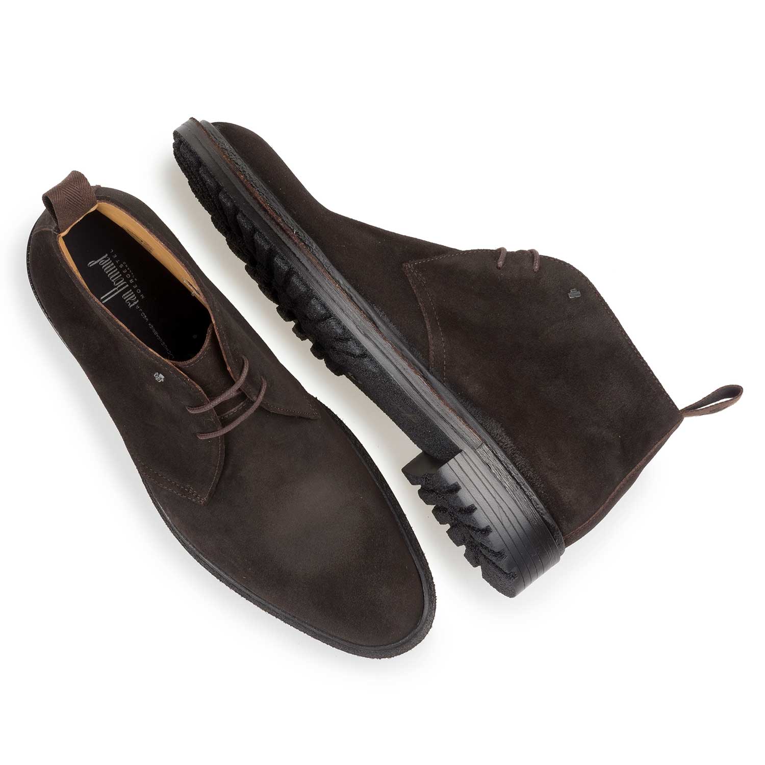 10354/00 - Dark brown suede leather lace boot 10354/00 - Dark brown suede leather lace boot