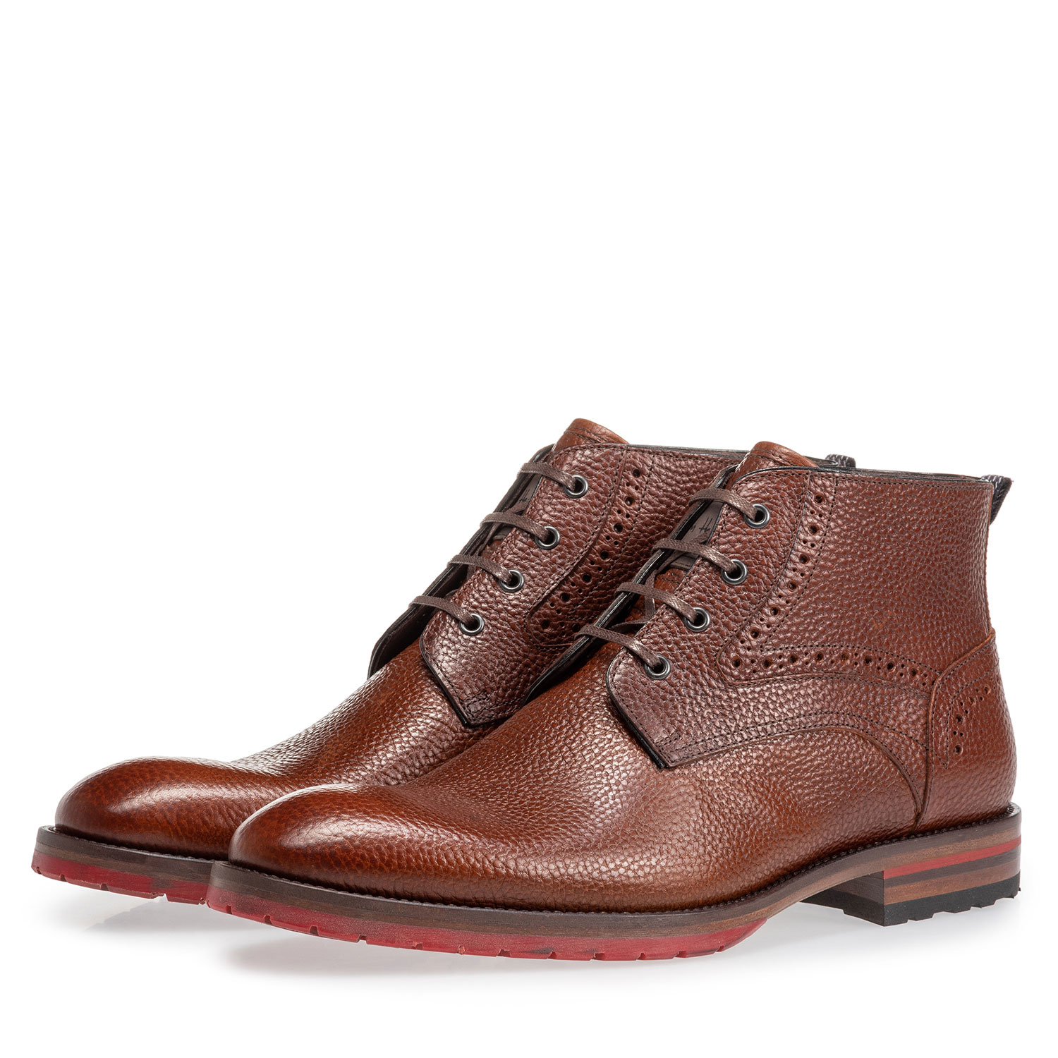 10317/25 - Lace boot structured leather cognac 10317/25 - Lace boot structured leather cognac
