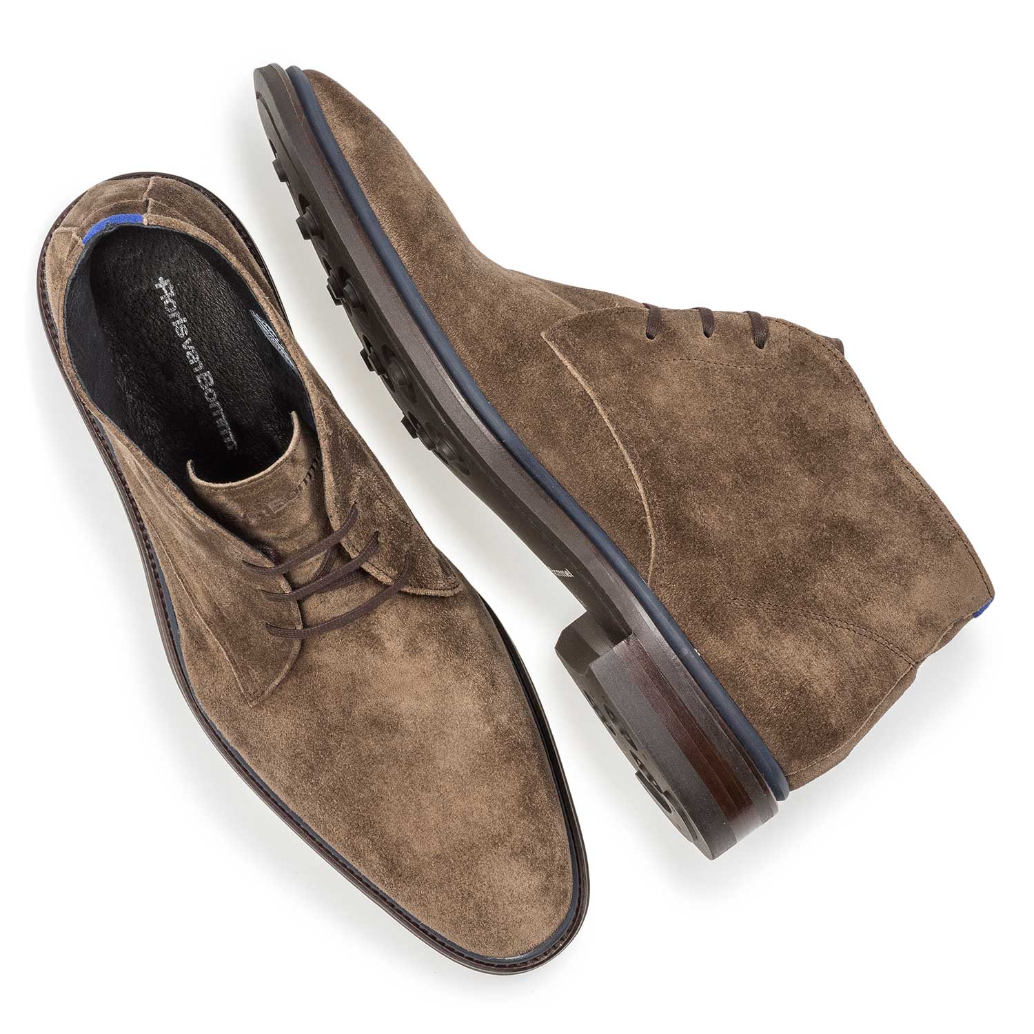 10667/07 - Dark taupe-coloured suede lace boot 10667/07 - Dark taupe-coloured suede lace boot