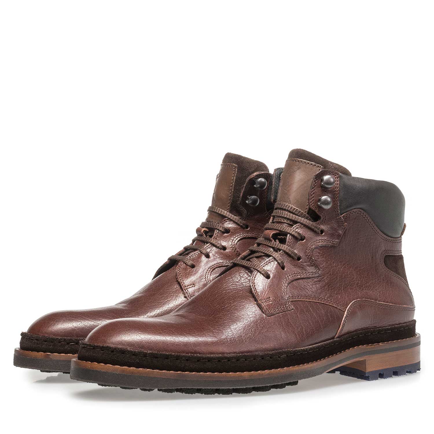 10503/00 - Rotbrauner Kalbsleder-Schnürstiefel 10503/00 - Rotbrauner Kalbsleder-Schnürstiefel