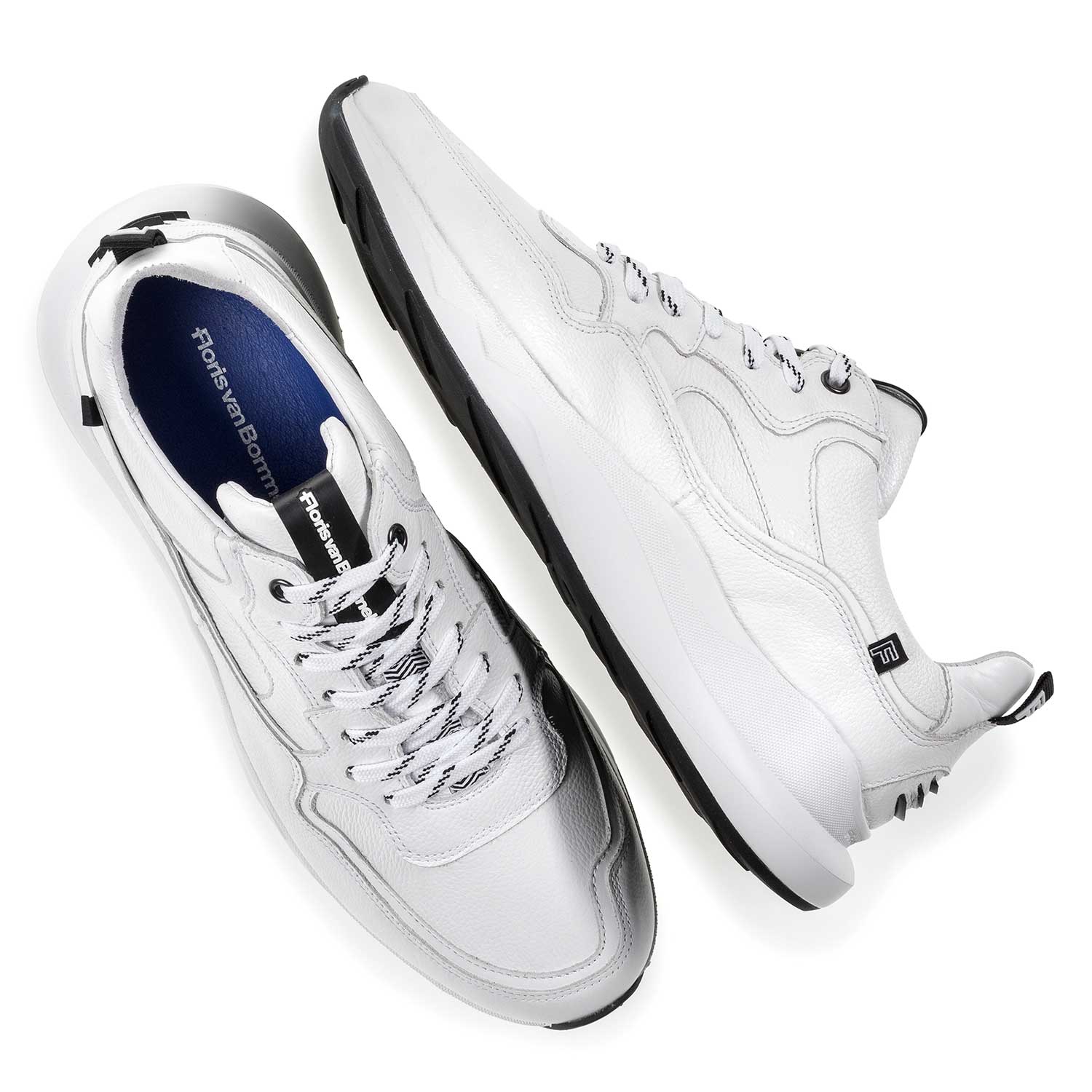 16269/01 - Weißer Kalbsleder-Sneaker mit dezentem Strukturmuster 16269/01 - Weißer Kalbsleder-Sneaker mit dezentem Strukturmuster